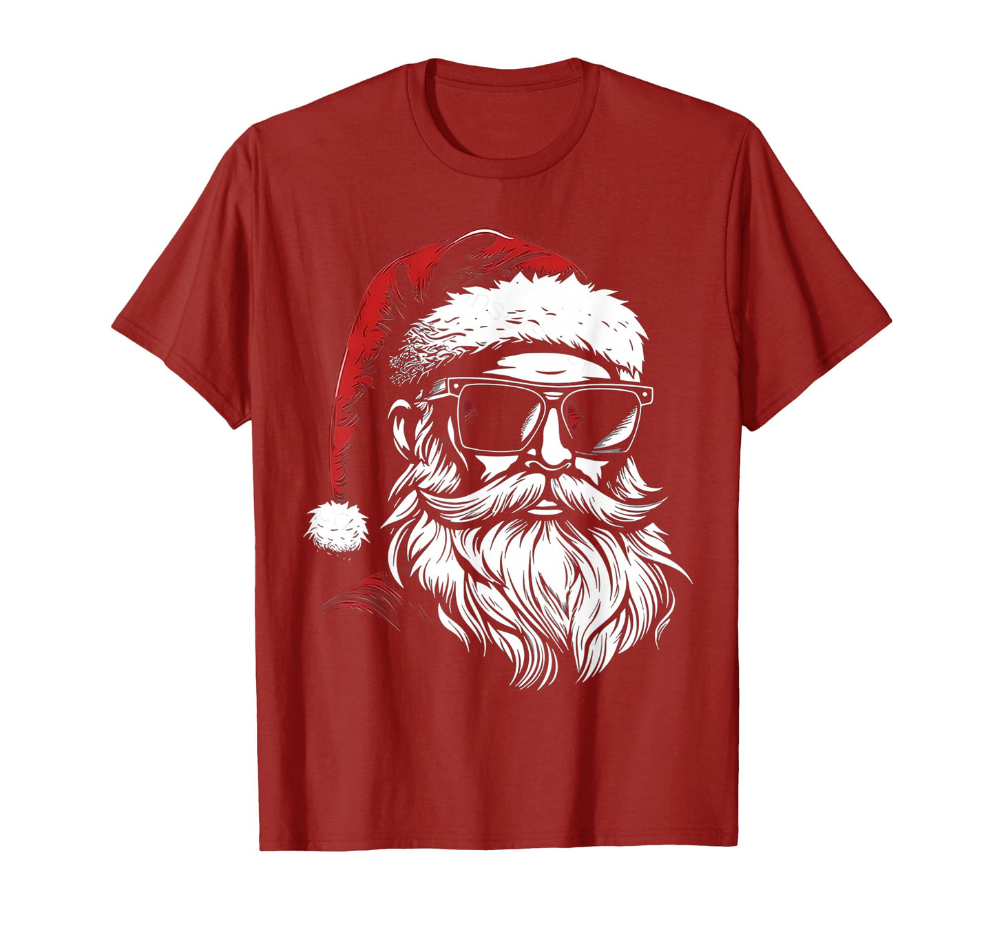 Santa Face Retro Sunglasses Christmas Xmas Men T-Shirt