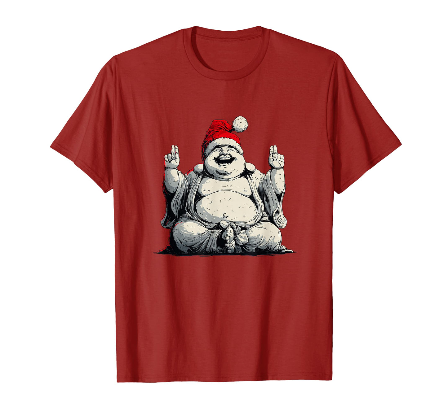 Amazing Buddha with Santa Claus Hat Costume T-Shirt