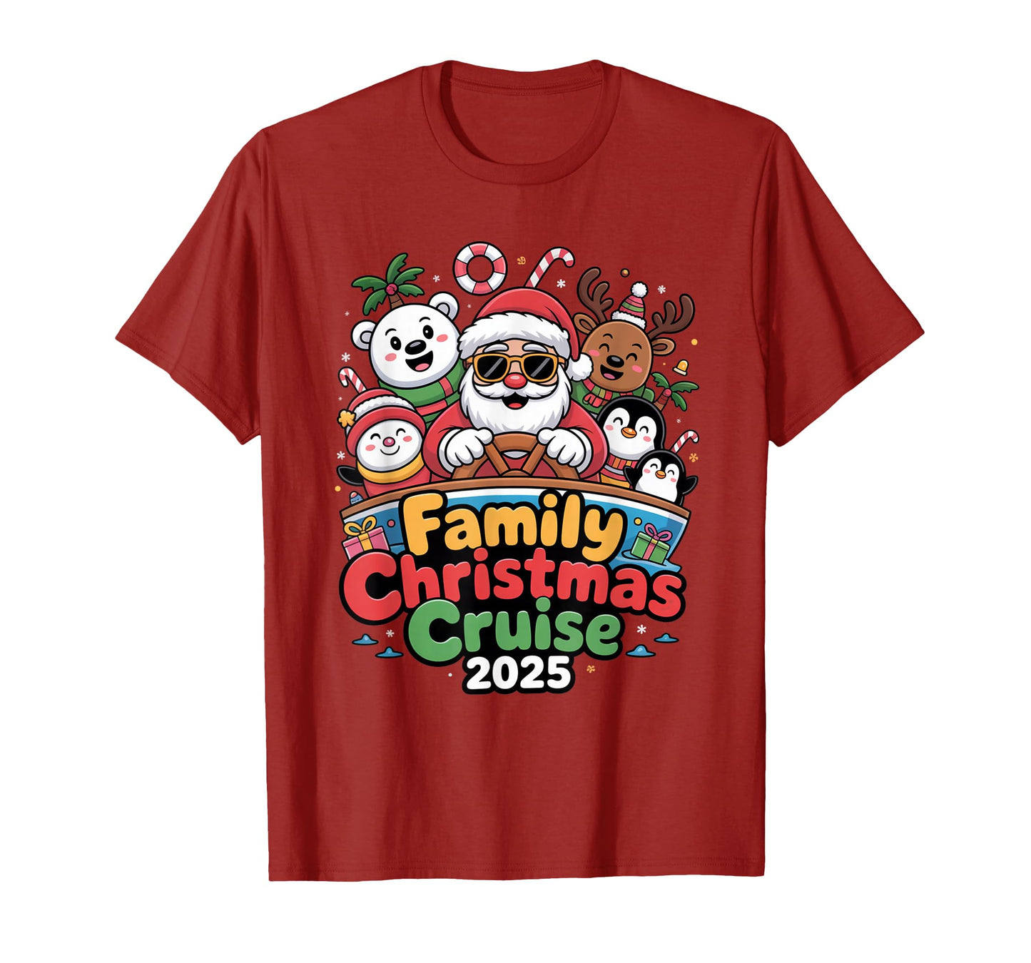 Family Christmas Cruise 2025 Santa Xmas Family Matching Crew T-Shirt