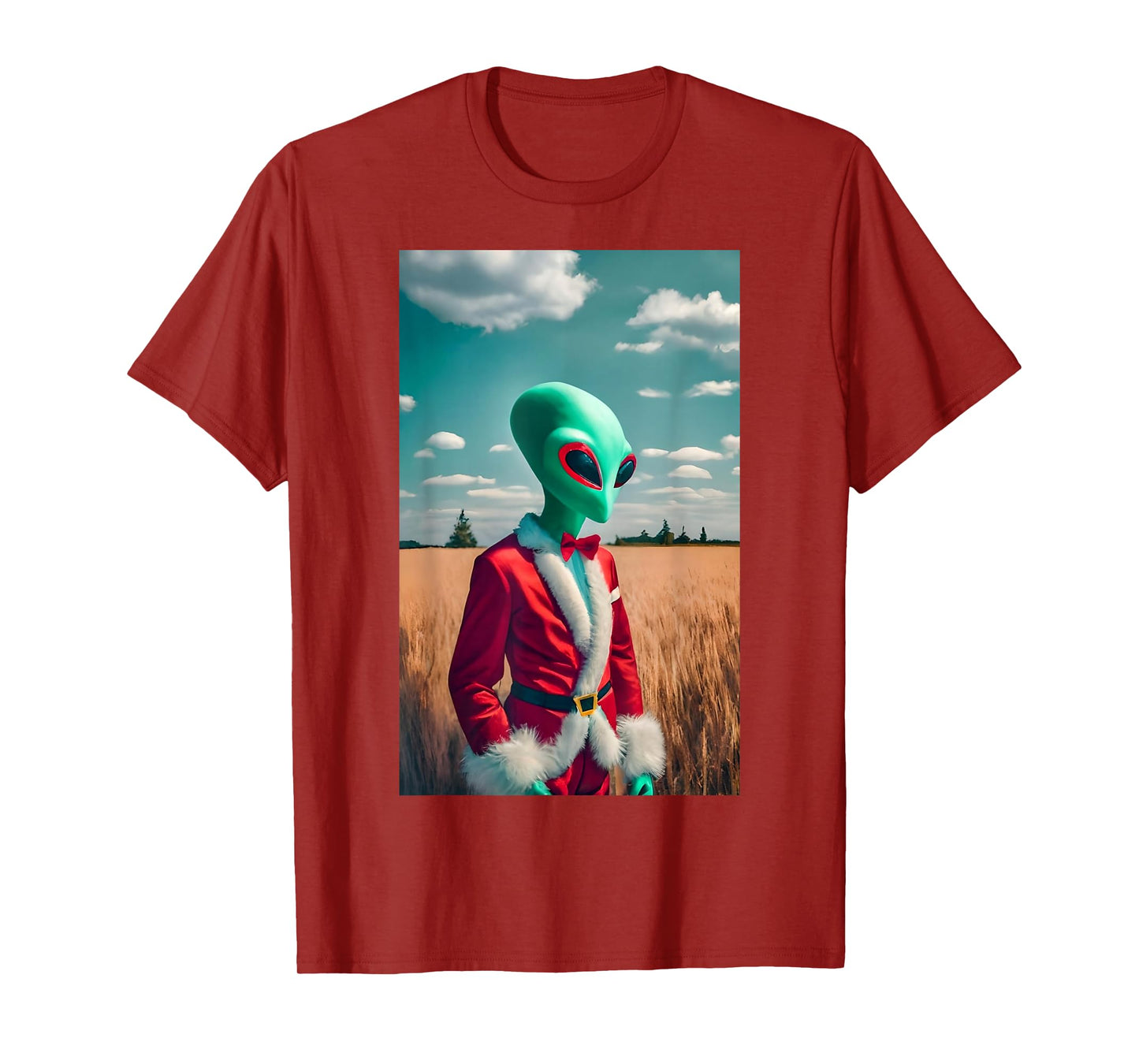 Funny Alien in Santa Tux Christmas Holiday Party Outfit T-Shirt