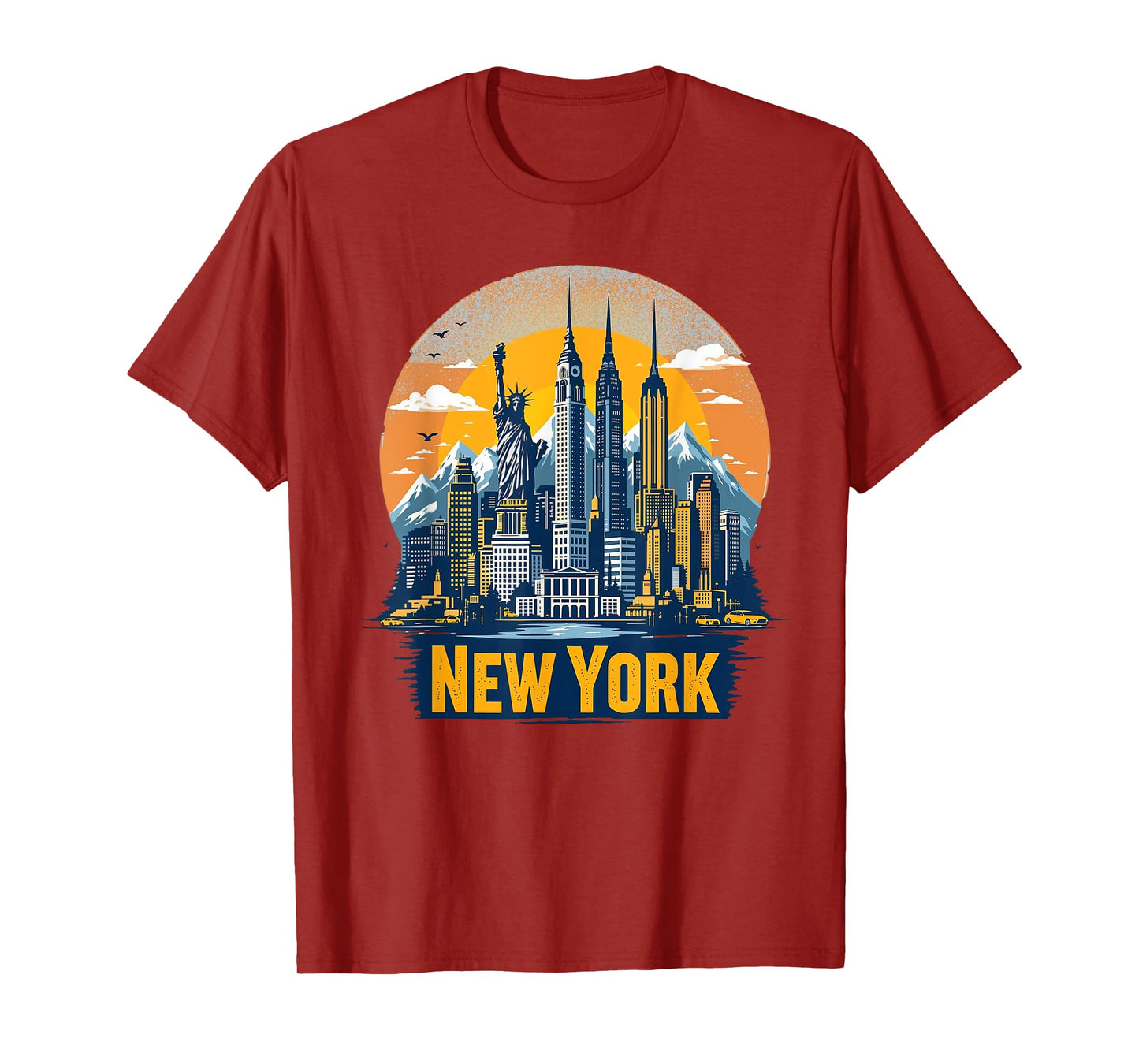 Retro NYC New York City Skylines Statue Of Liberty Vintage T-Shirt