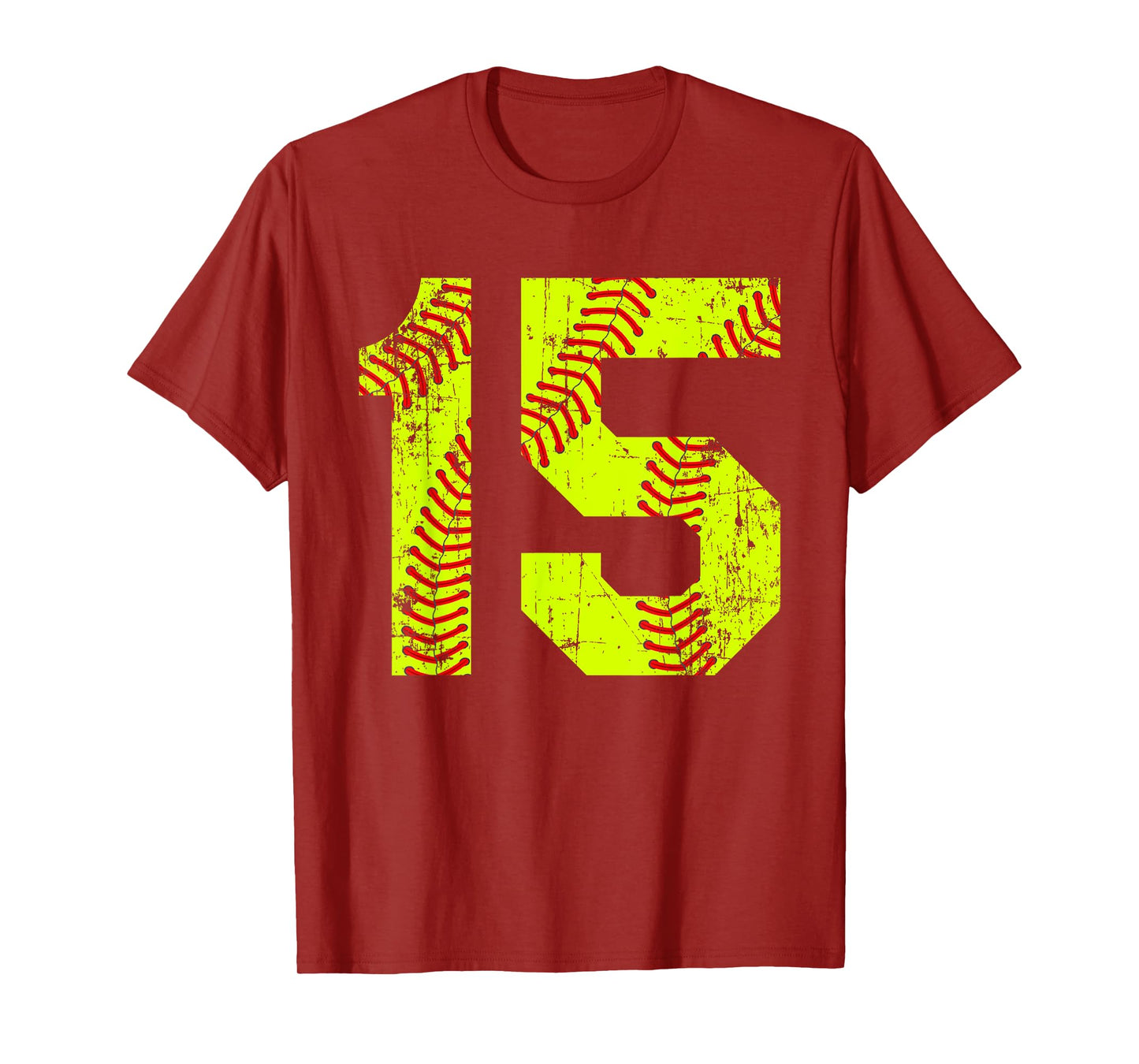 Vintage Softball 15 Jersey Number T-Shirt