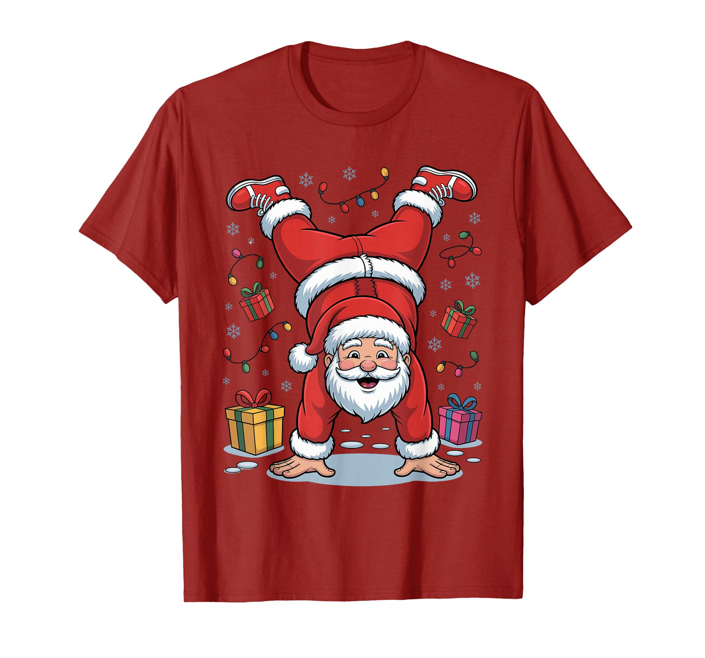 Funny Santa Playing Gymnastics Holiday Christmas Xmas Pajama T-Shirt