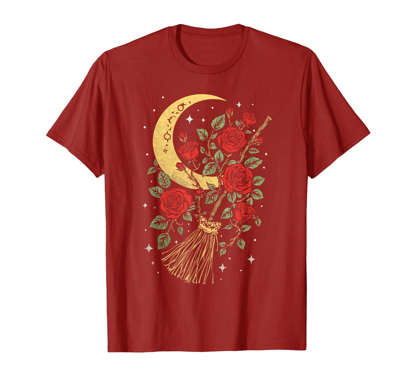 Enchanted Broomstick Botanical Lunar Mystical Flight T-Shirt
