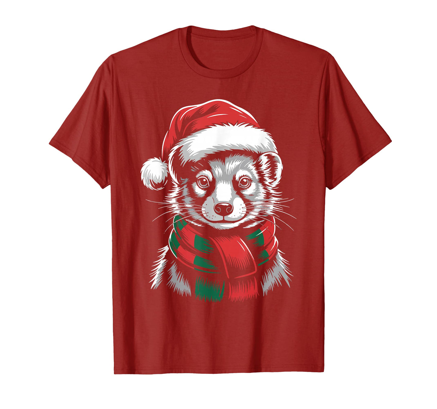Mongoose Xmas Santa Hat Scarf Christmas Costume T-Shirt