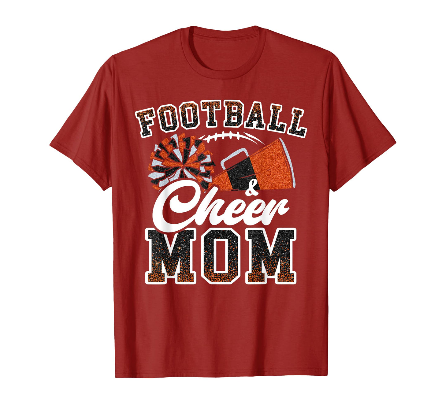 Loud Proud Football & Cheer Mom Cheerleader Mom Mama Orange T-Shirt
