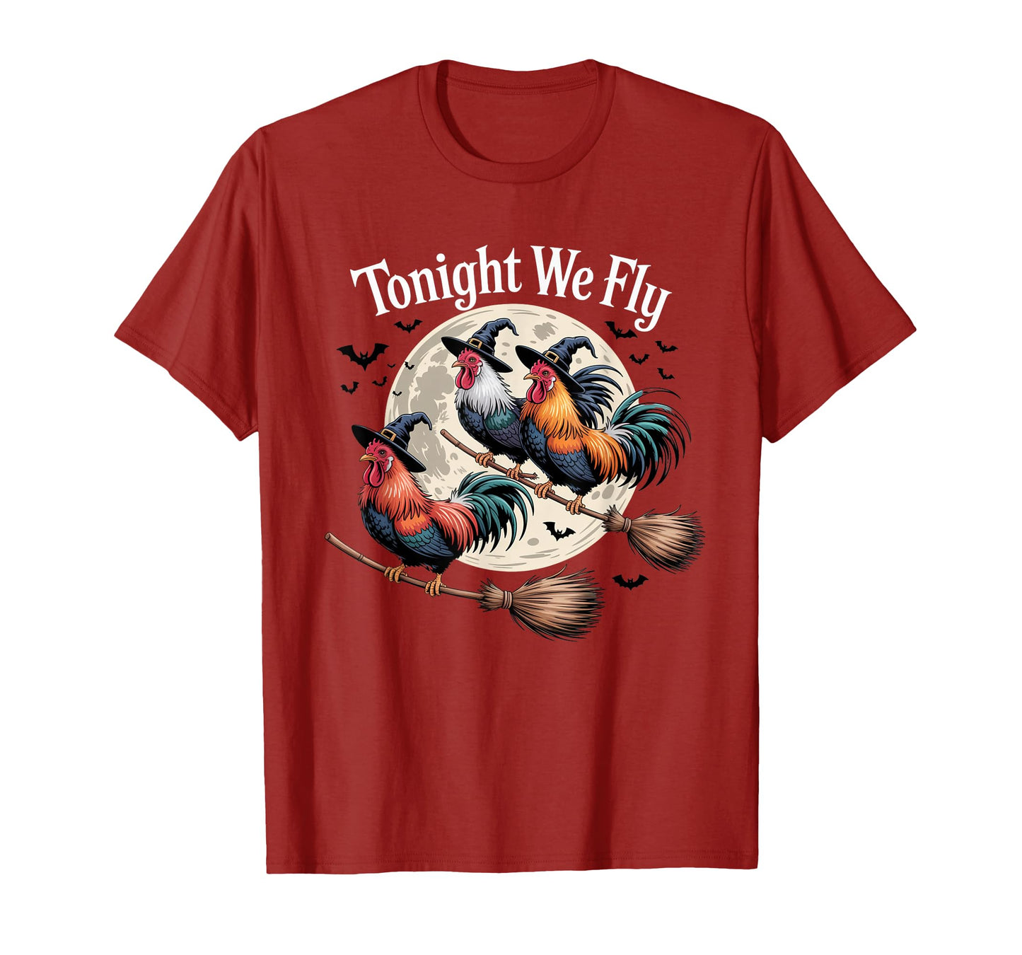Tonight We Fly Funny Chicken Spooky Season Farm Halloween T-Shirt