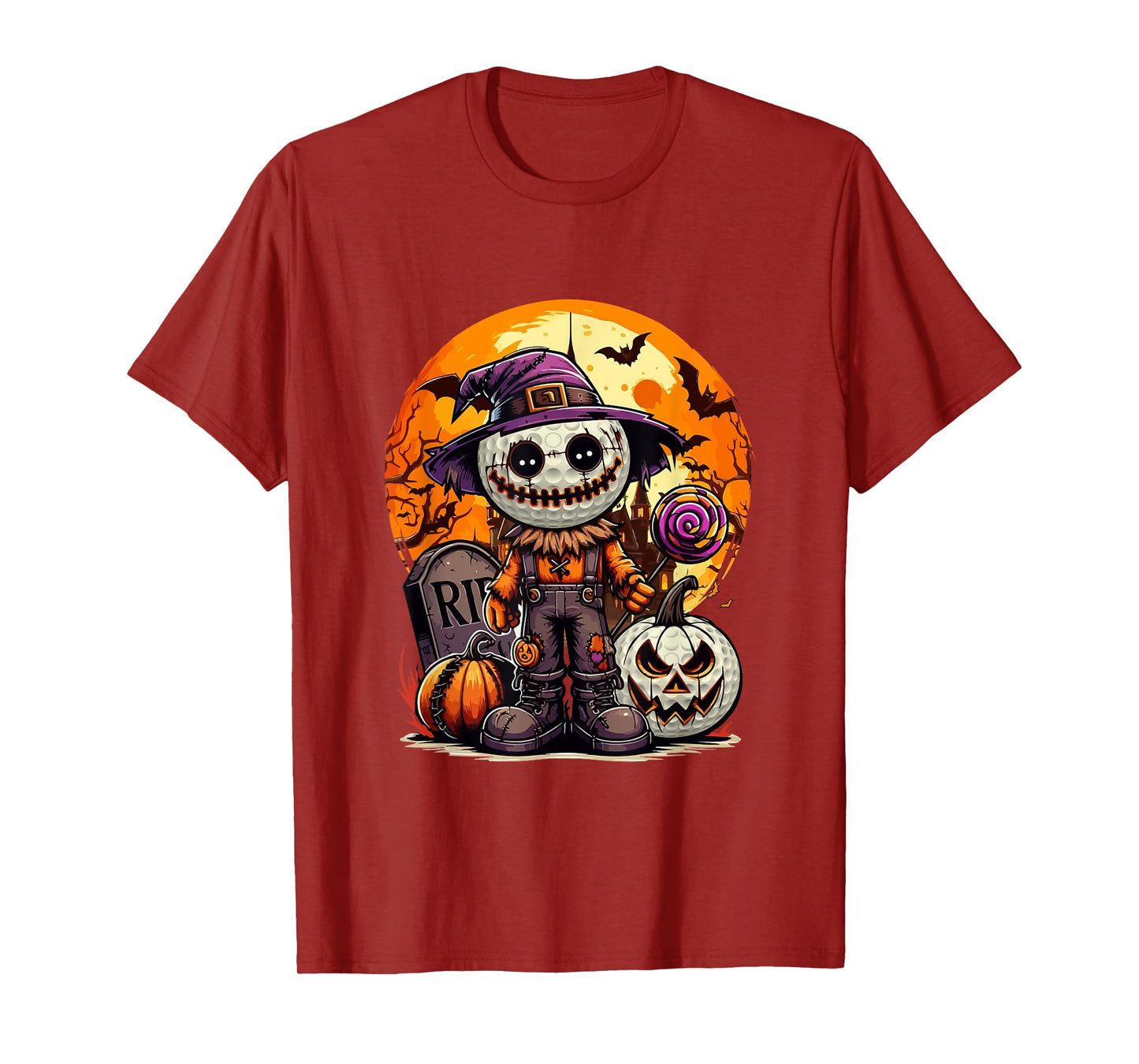 Horror Golf Balls Costume Halloween Player Fan Family T-Shirt