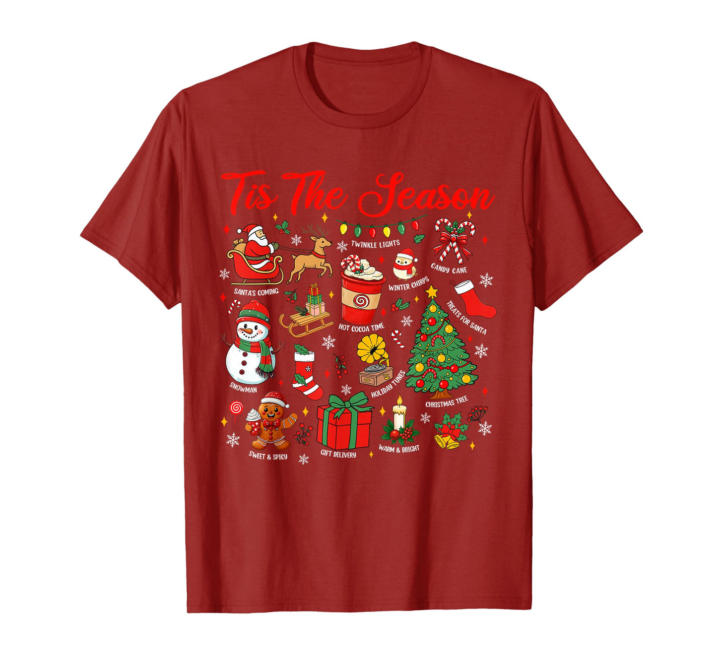 Retro Christmas Tis The Season Christmas Tree Santa Claus T-Shirt