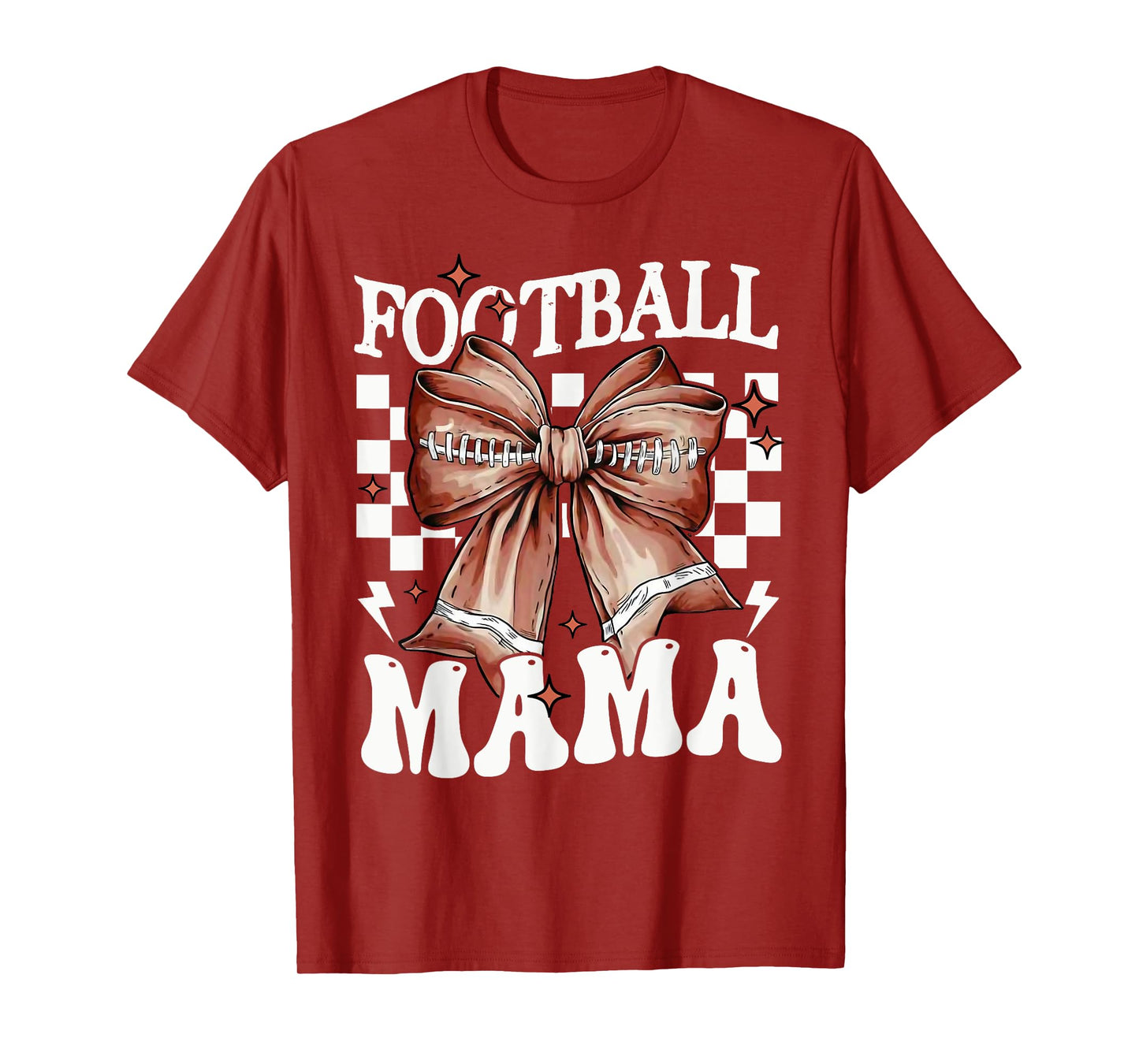 Coquette Bow American Football Mama Thanksgiving Autumn Fall T-Shirt