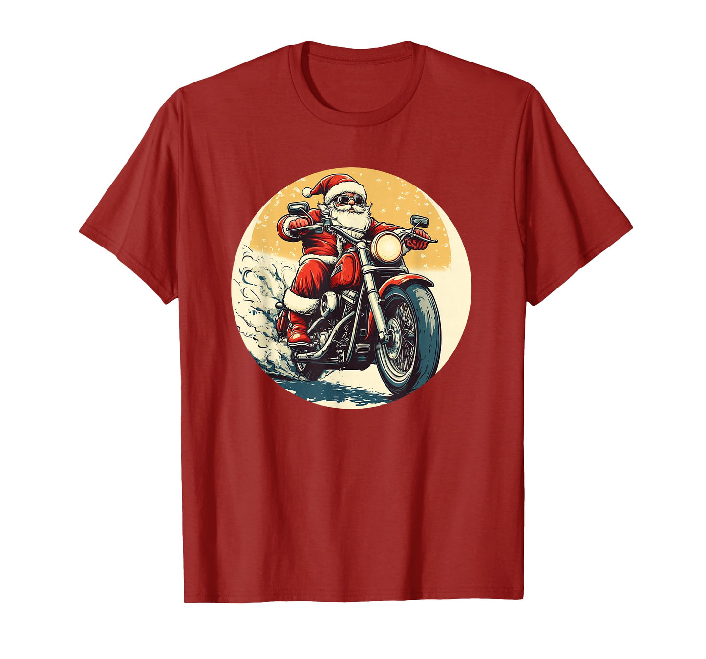 Santa Claus on a Bike for Festive Motorheads T-Shirt