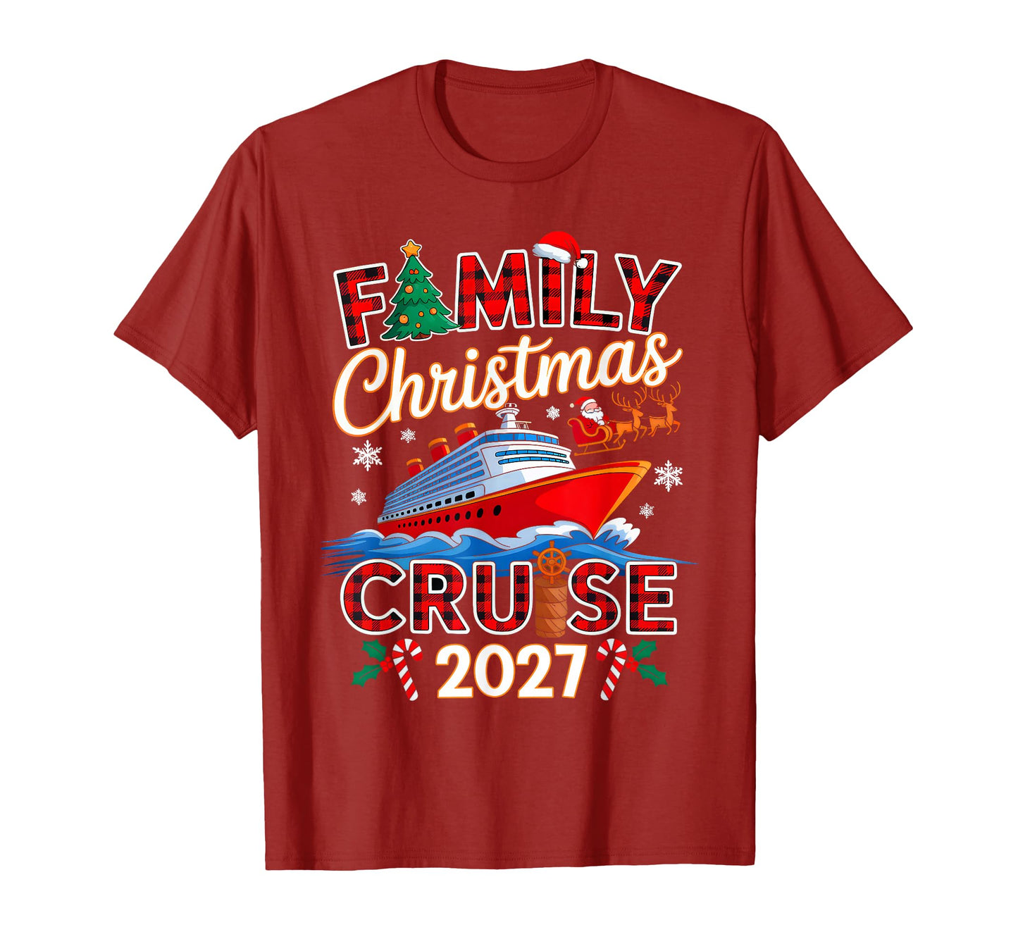 Family Christmas Cruise 2027 Matching Family Cruise Holiday T-Shirt