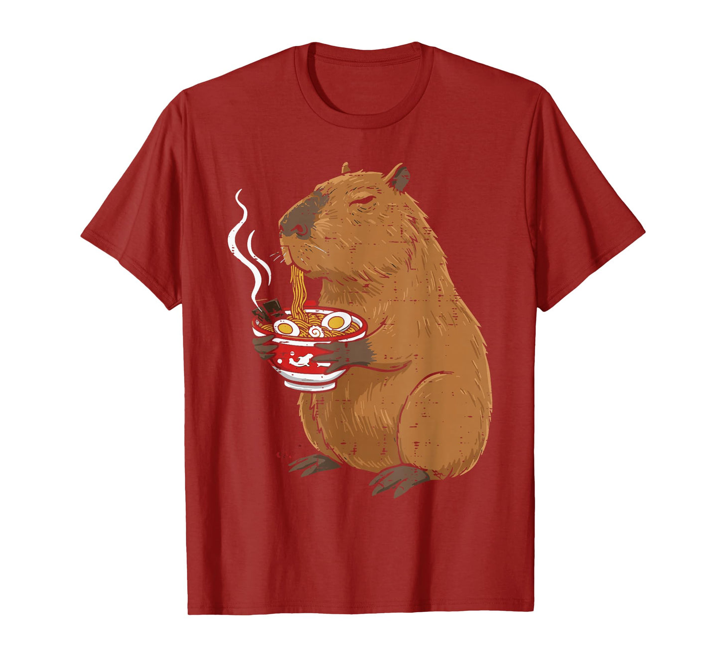 Capybara Eating Ramen Funny Japanese Food Men Women Kids T-Shirt