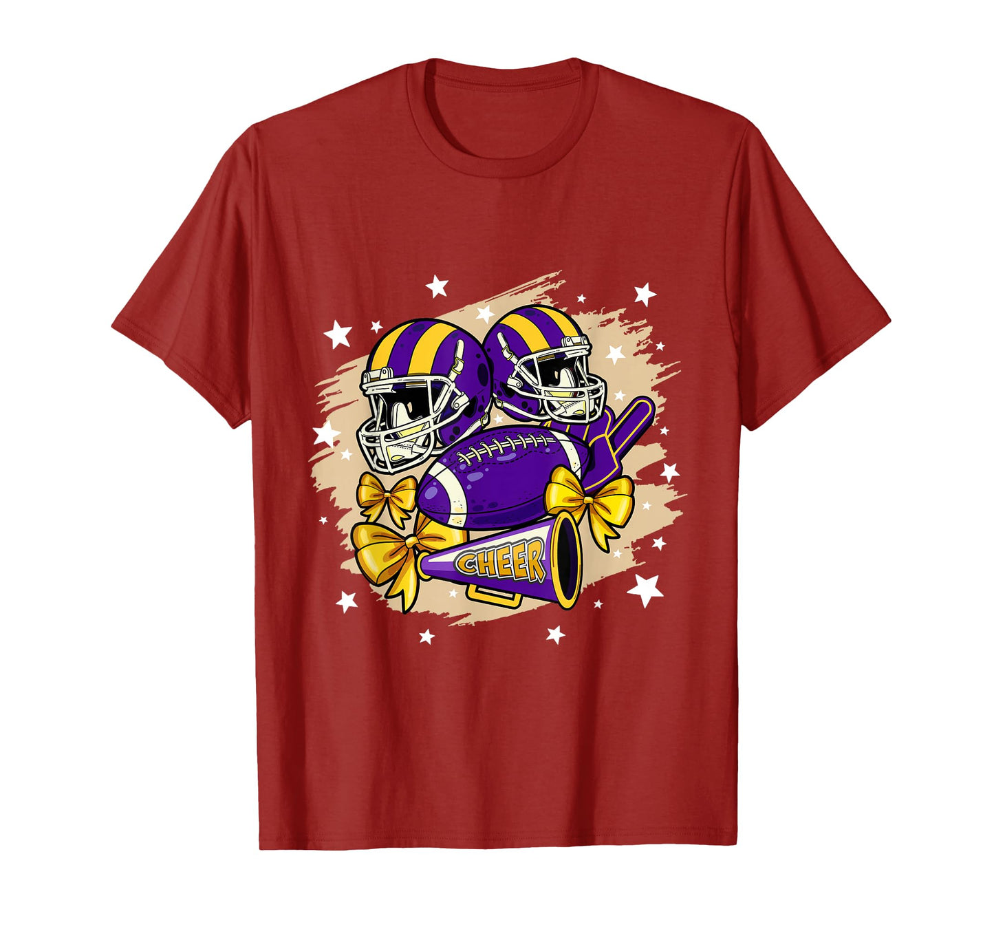 Football Cheer Mom Sister Coquette Bow Game Day Purple Women T-Shirt