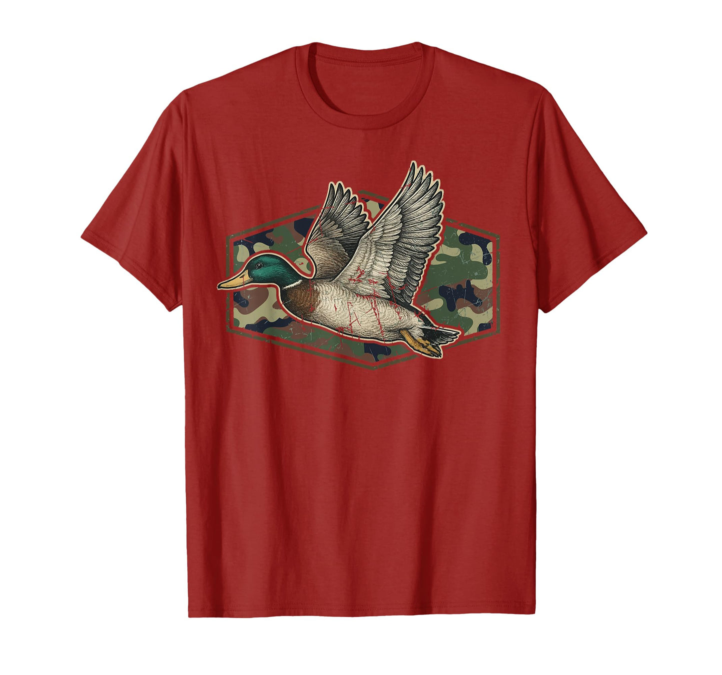 Camo Patriotic Mallard Duck Camouflage Flying Duck Hunting T-Shirt