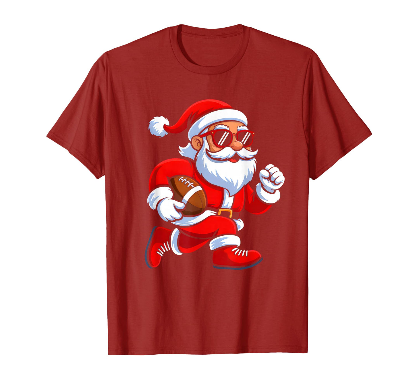 Santa Playing Football Christmas Funny Xmas Men Boys Kids T-Shirt