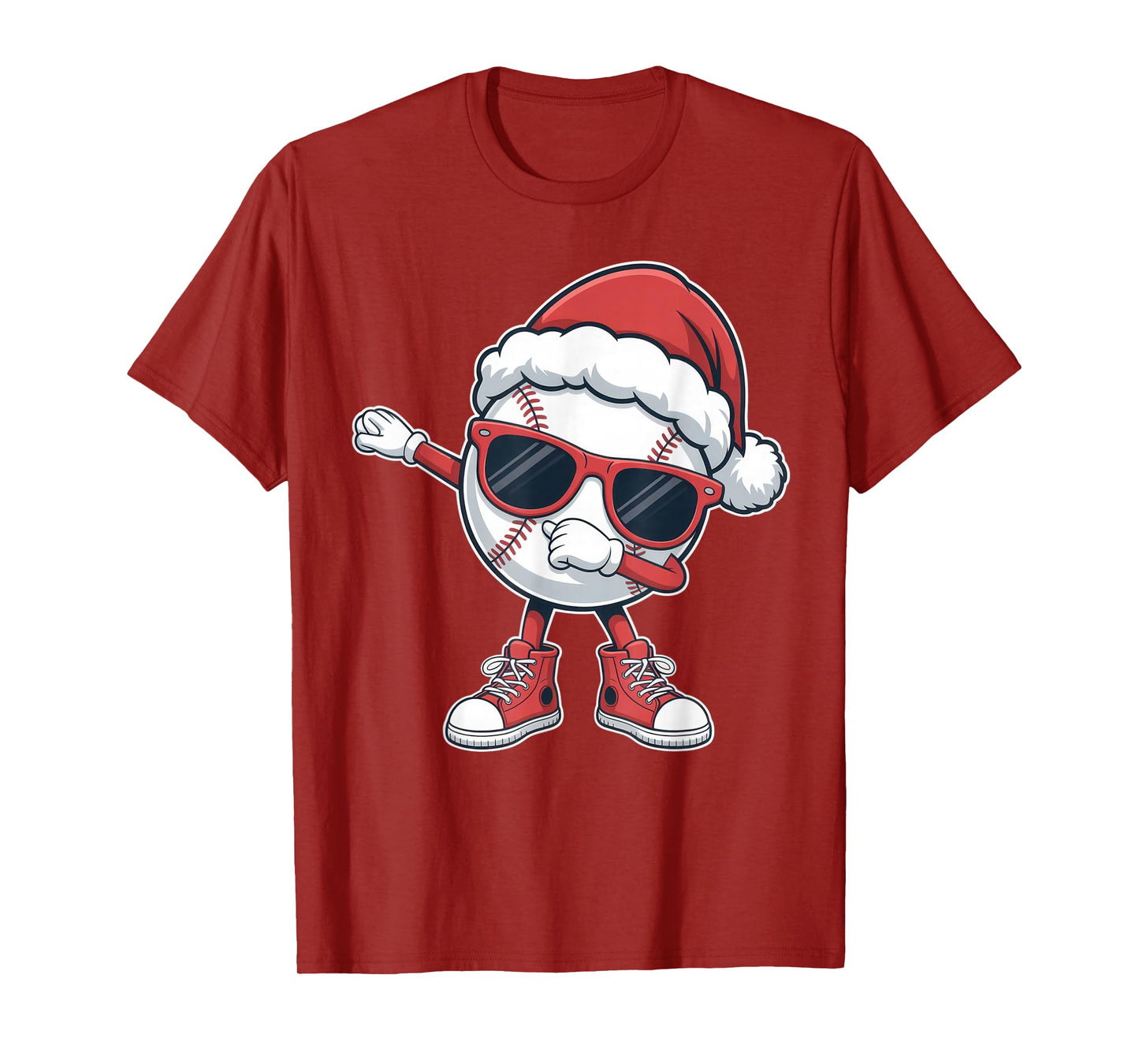 Sunglasses Santa Baseball Dab for Sports Lovers Christmas T-Shirt