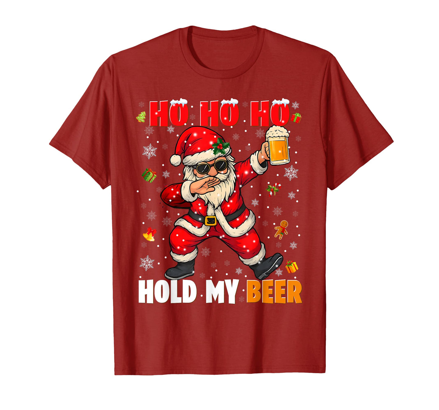 Ho Ho Hold My Drink Cool Dabbing Santa Christmas Xmas Men T-Shirt