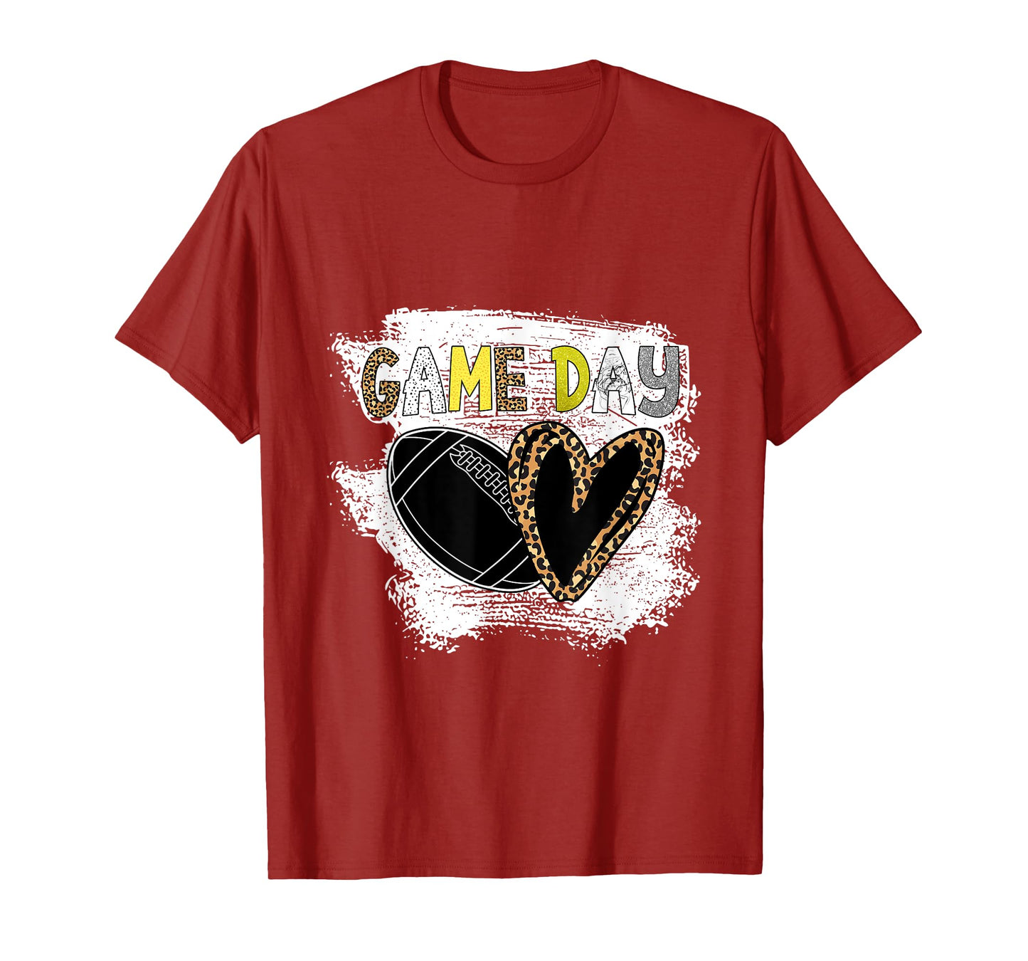 Game Day Leopard Cheetah American Football Fans Women Girls T-Shirt