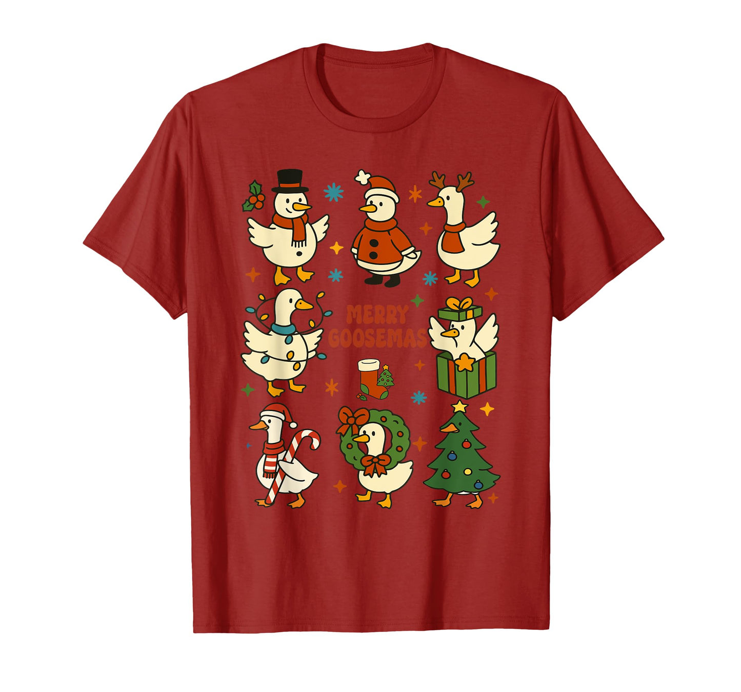 Merry Goosemas Funny Christmas Duck Silly Goose Memes T-Shirt
