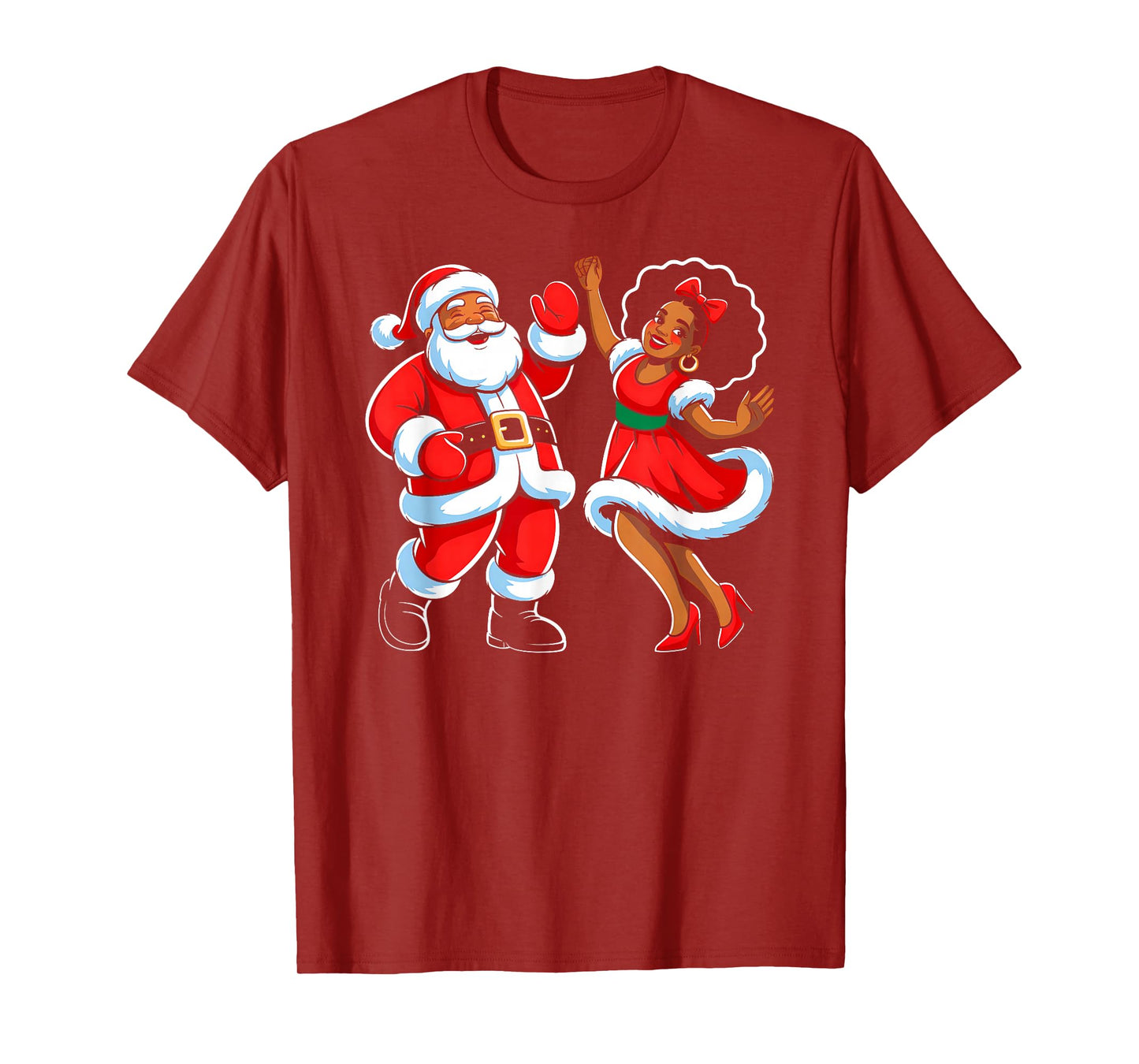 African American Santa Claus Dancing Funny Christmas Pajama T-Shirt