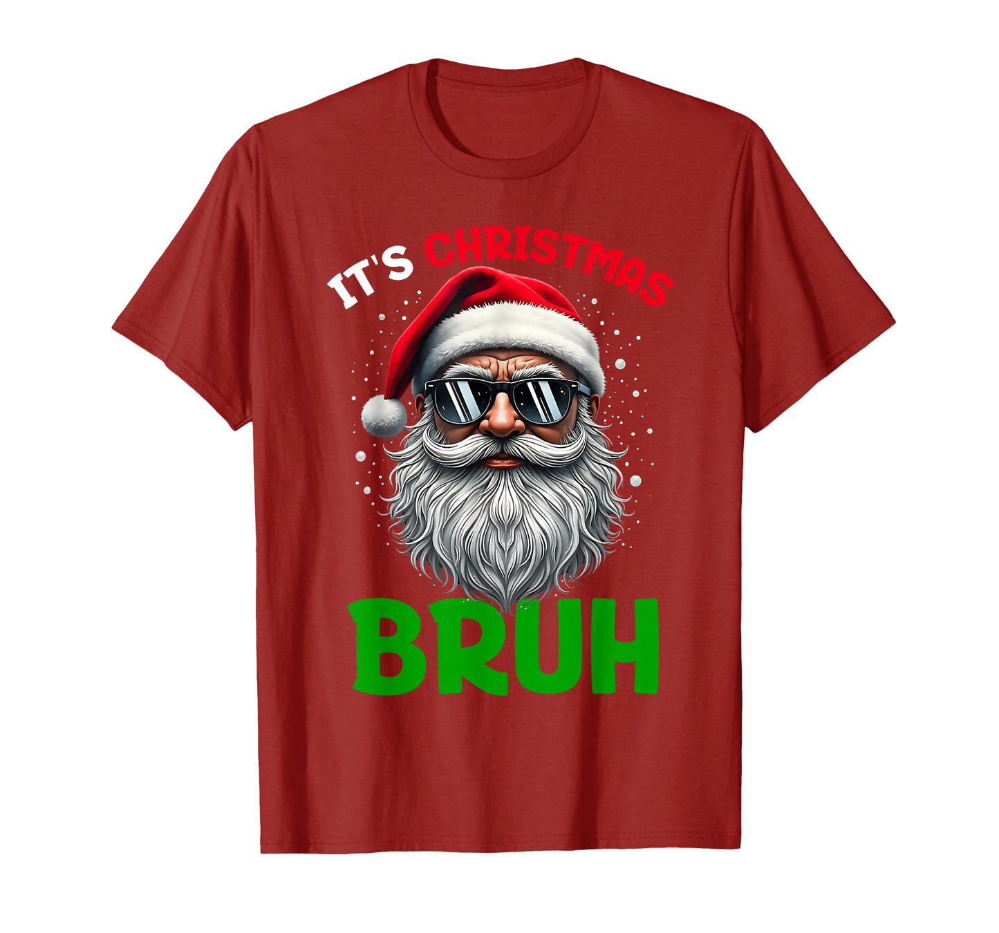 Bruh Christmas Boys Kids Santa Face Retro Sunglasses Xmas T-Shirt