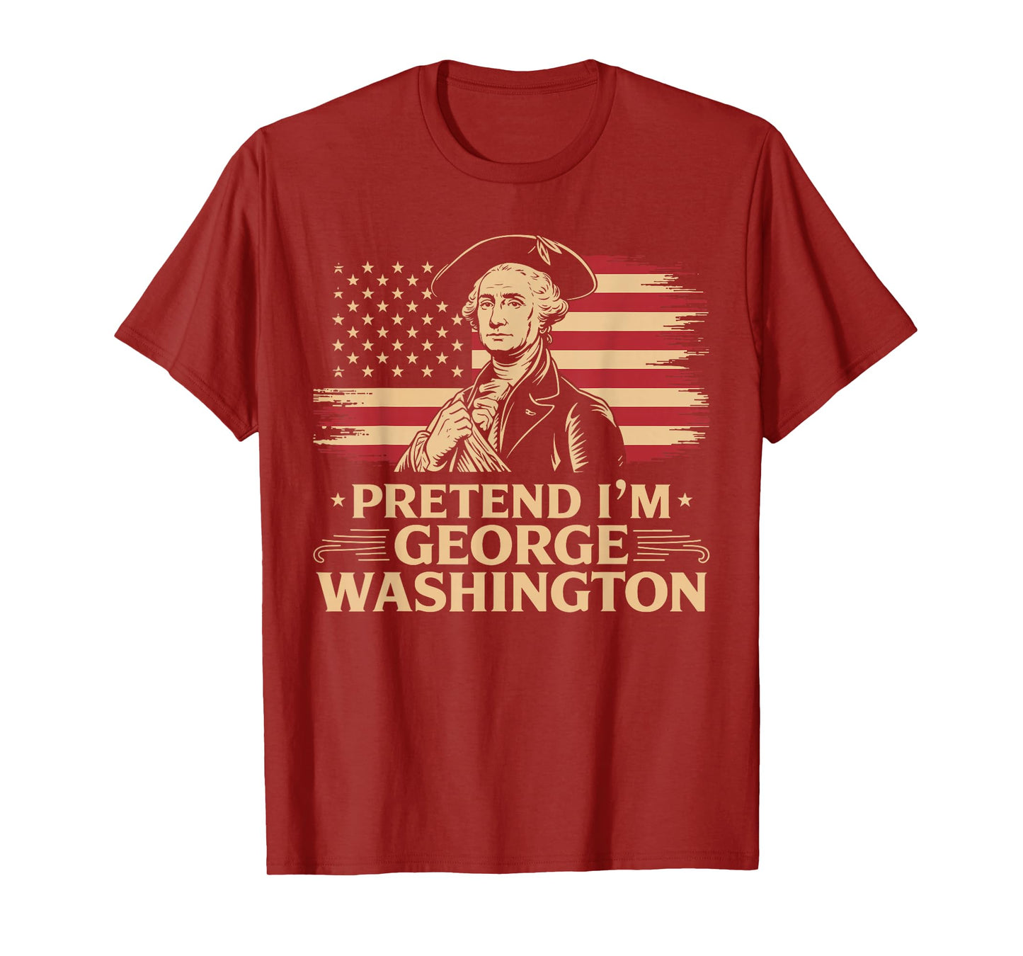 Pretend I'm George Washington Vintage Halloween Costume T-Shirt
