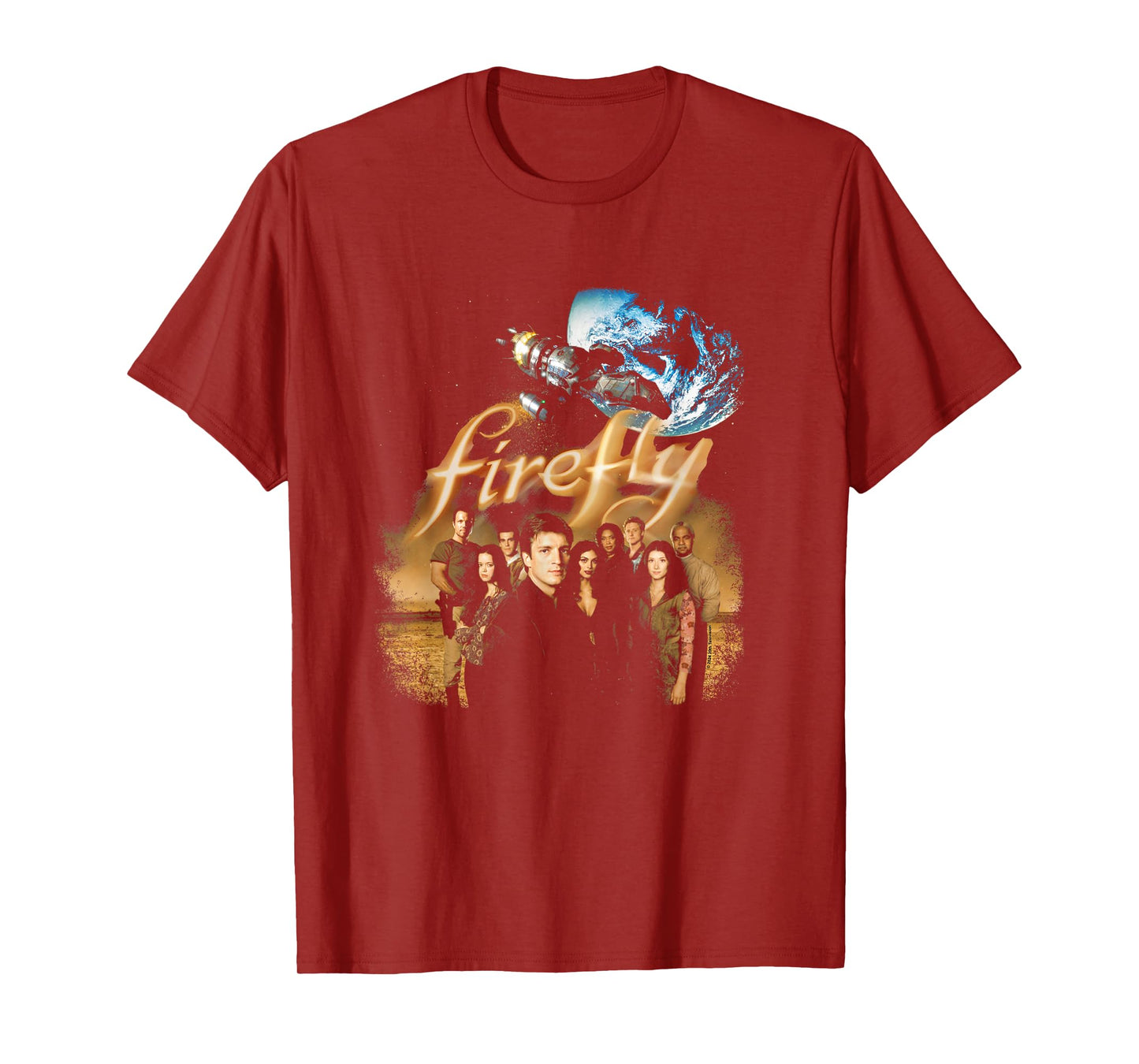 Firefly Iconic Group Shot Retro Vintage Big Chest Poster T-Shirt