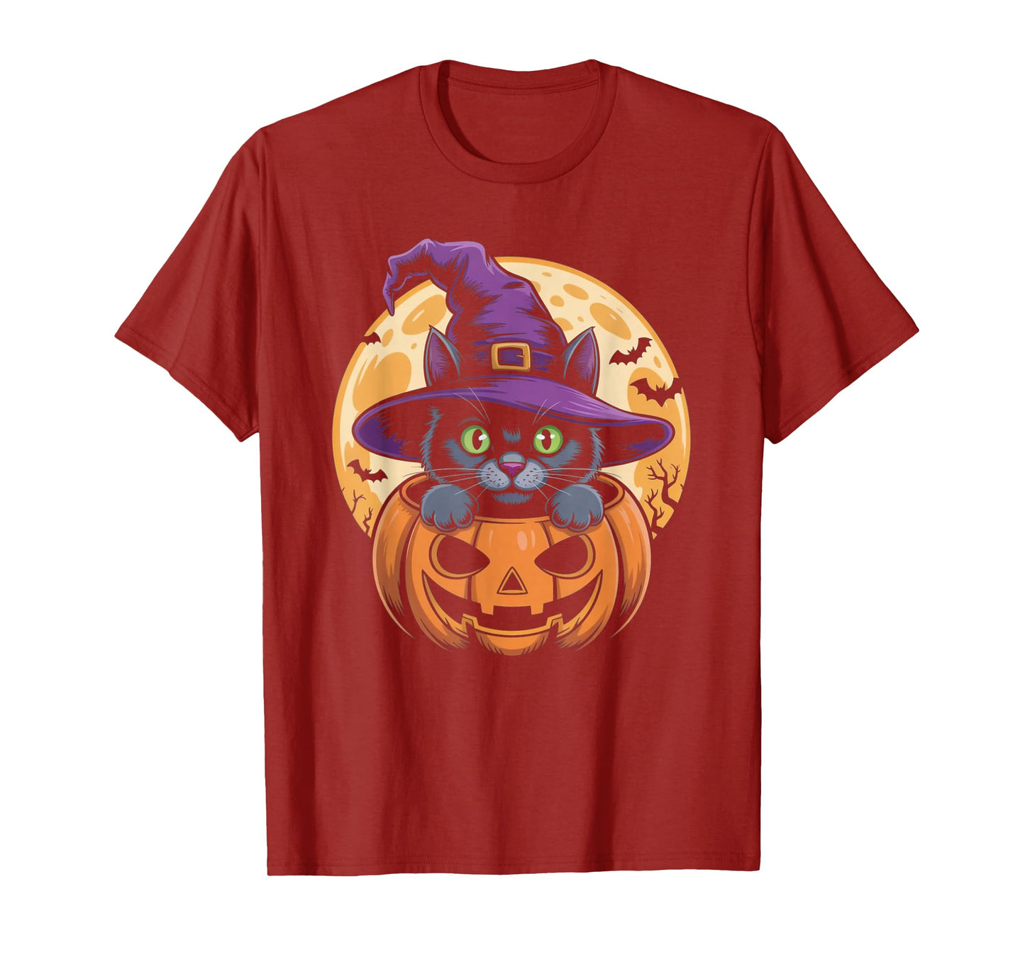 Cat Halloween Pumpkin Black Cat Scarry Spooky Gifts Kids T-Shirt