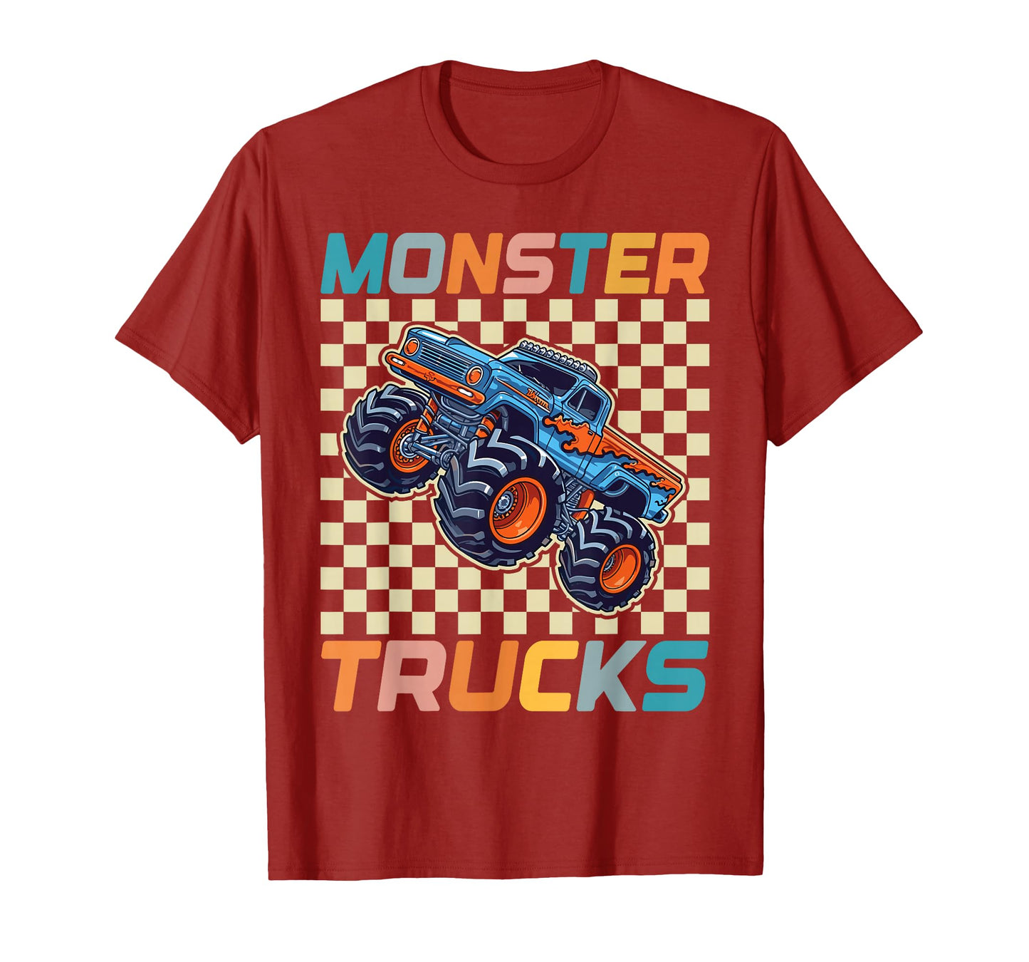 Monster Truck for Toddlers, Kids Monster Truck Retro Vintage T-Shirt