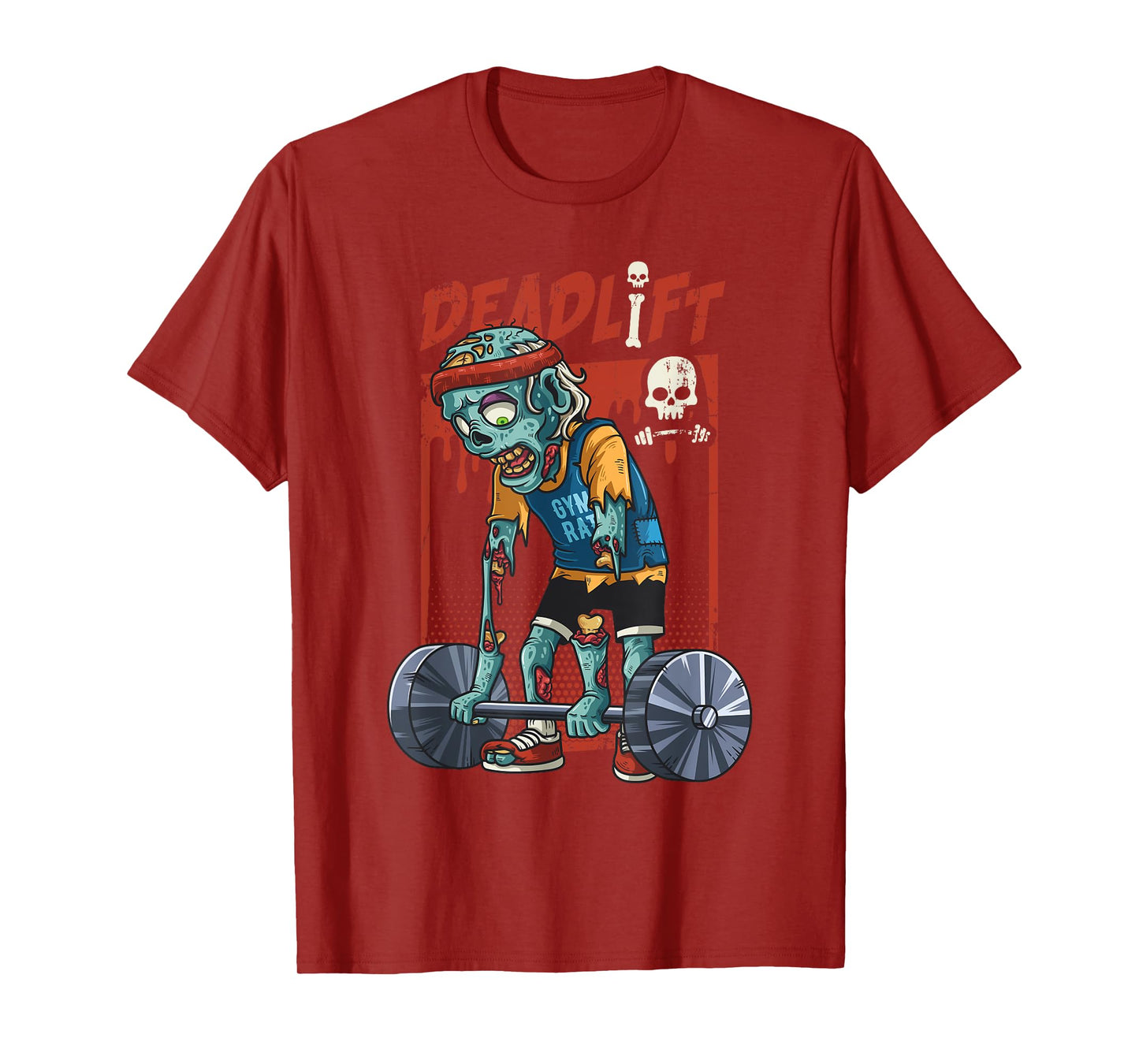 Zombie Deadlift Weight Lifting Halloween Fitness Gym Workout T-Shirt