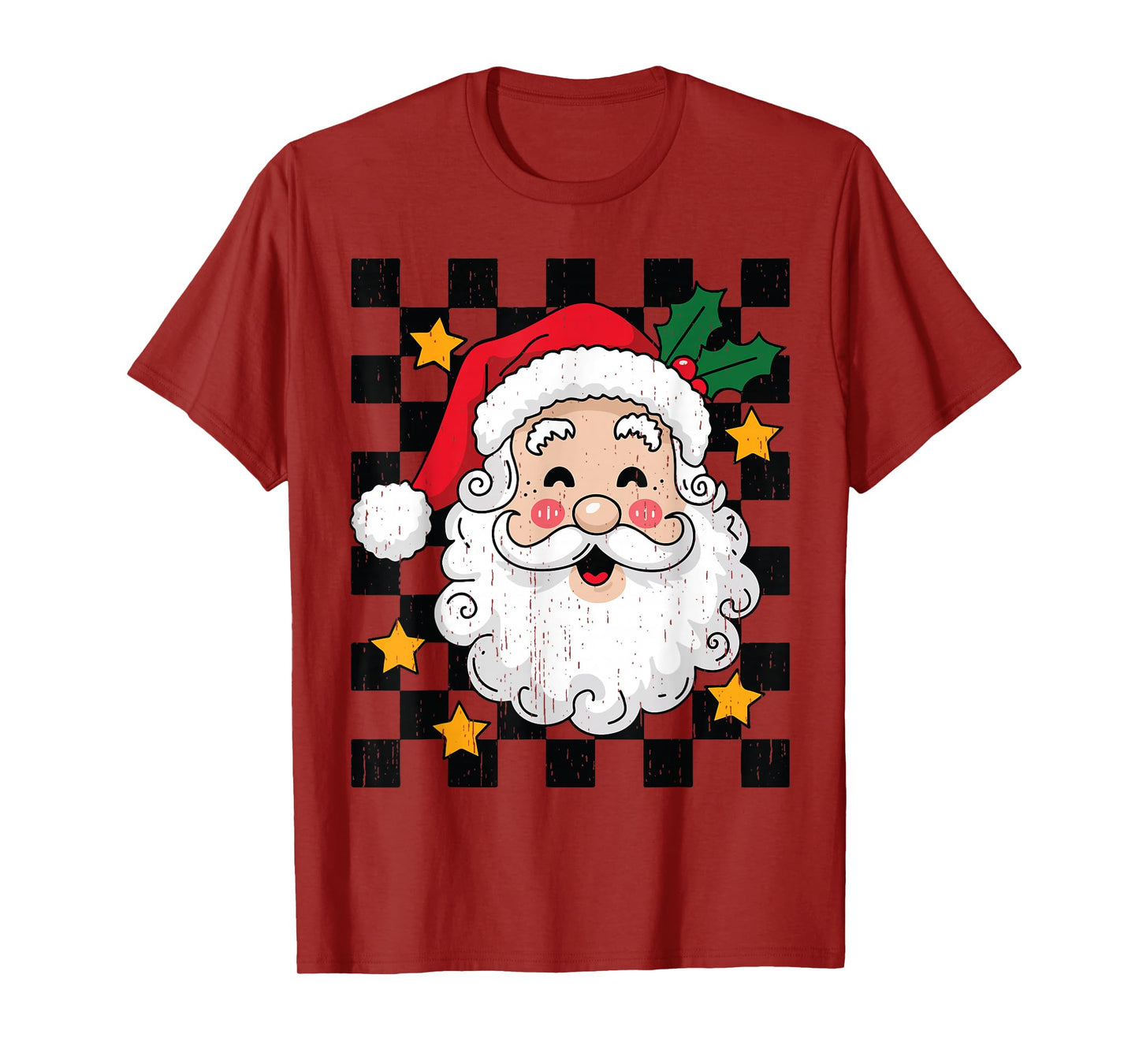 Cute Santa Claus Face Christmas Funny Old Fashioned Xmas T-Shirt