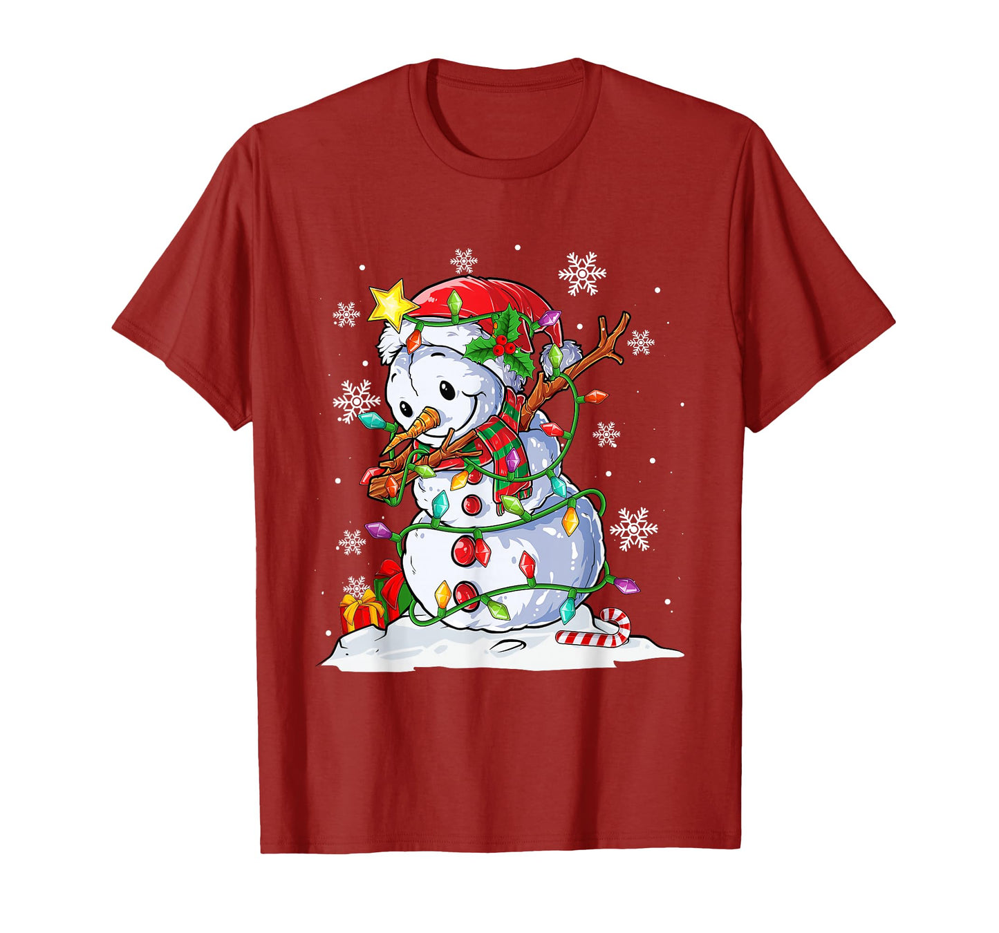 Christmas Dabbing Snowman Santa Light Gifts Men Kids Boys T-Shirt