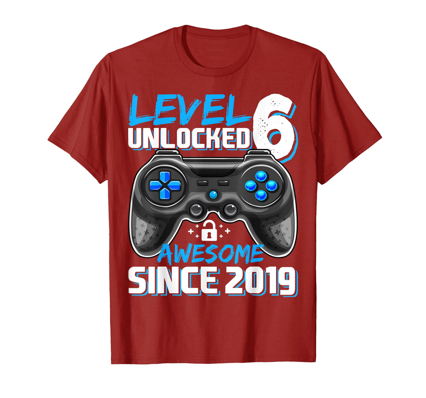 6th Birthday Boy Level 6 Gamer 6 Year Video Game Party T-Shirt
