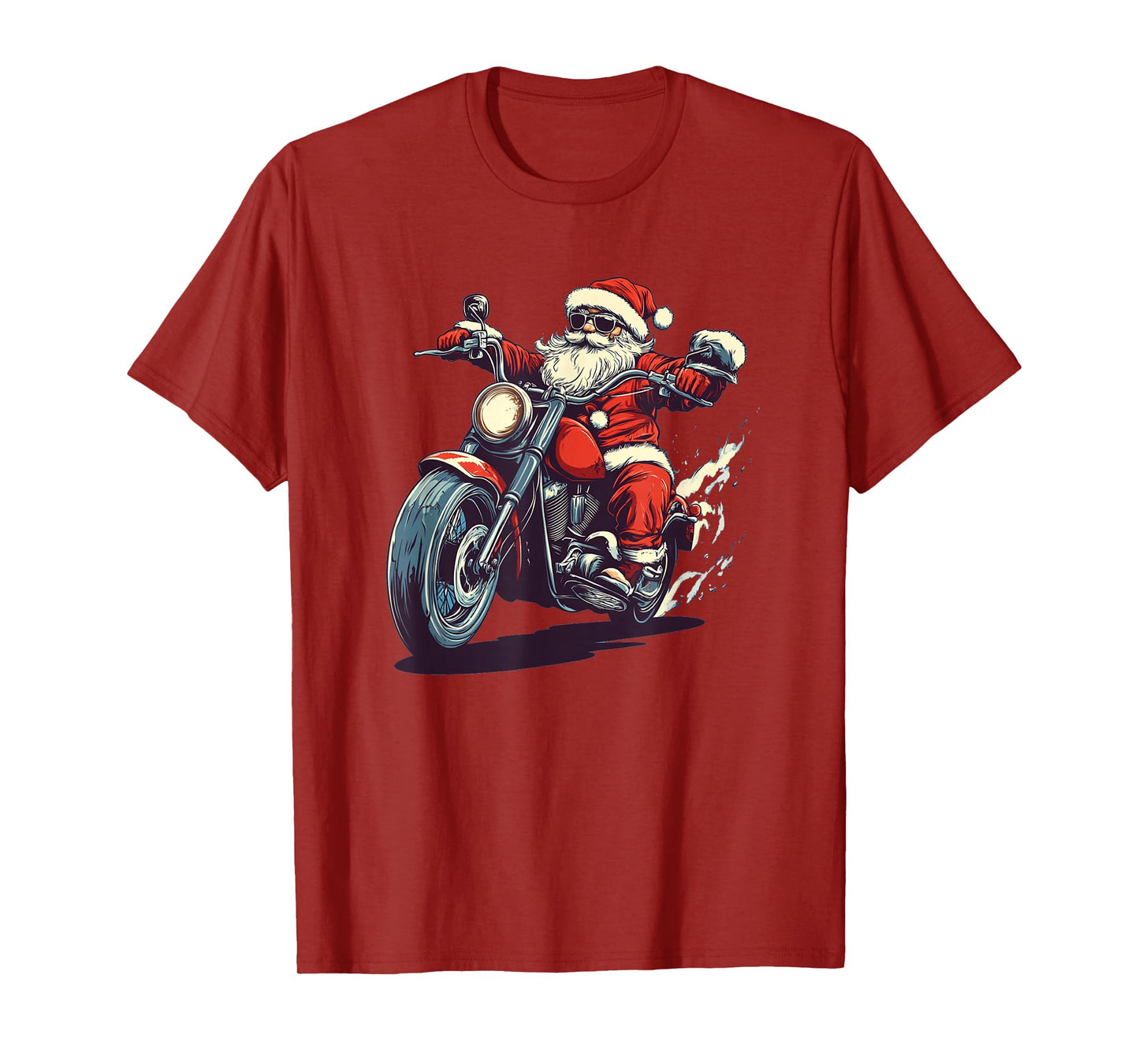 Holiday Laughter with Santa on a Motorbike T-Shirt