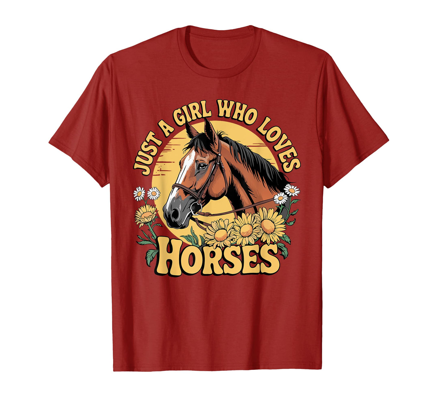 Just A Girl Who Loves Horses Horse Girl Horse Riding T-Shirt