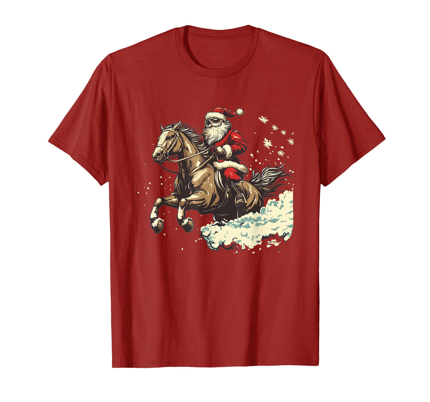 Horse-Riding Santa Claus for Christmas Fun in Winter T-Shirt
