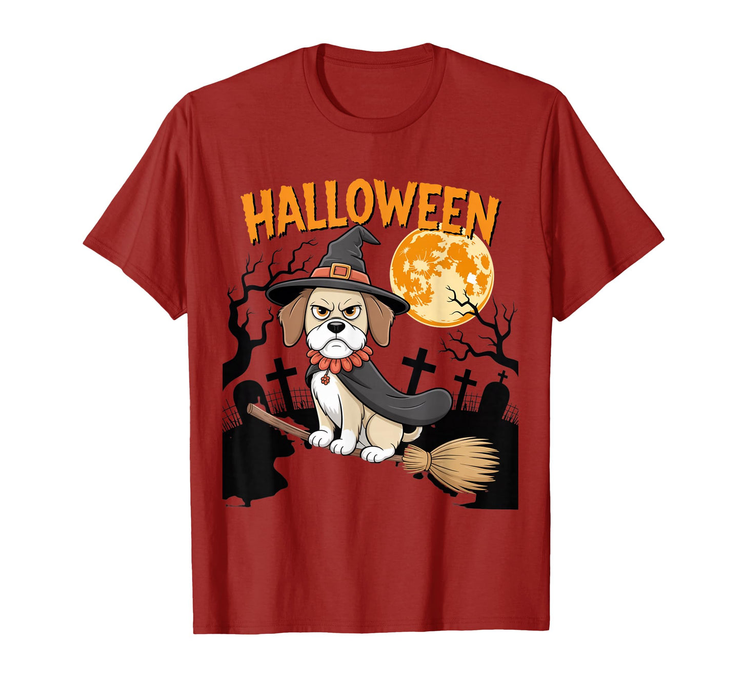 Cute Halloween Themed Shih Tzu Dog for Women and Men T-Shirt