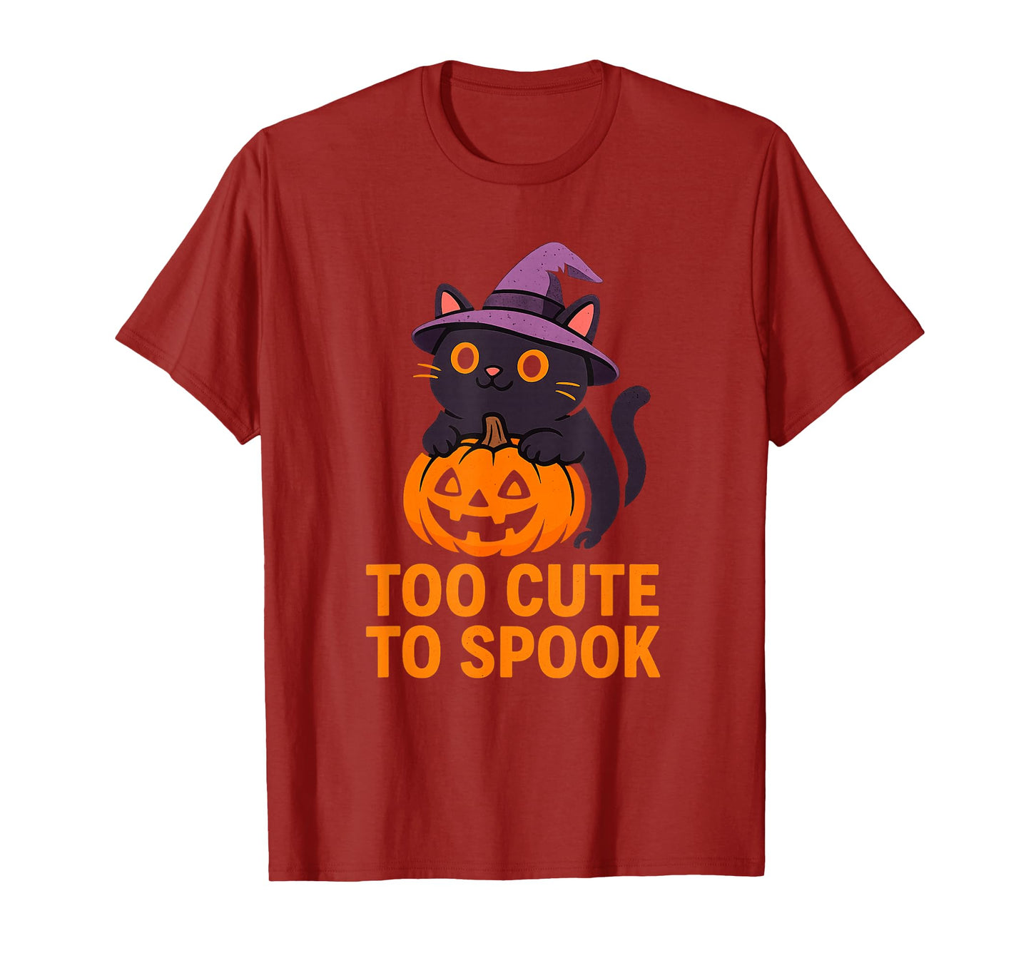 Too Cute to Spook Halloween Black Cat T-Shirt T-Shirt