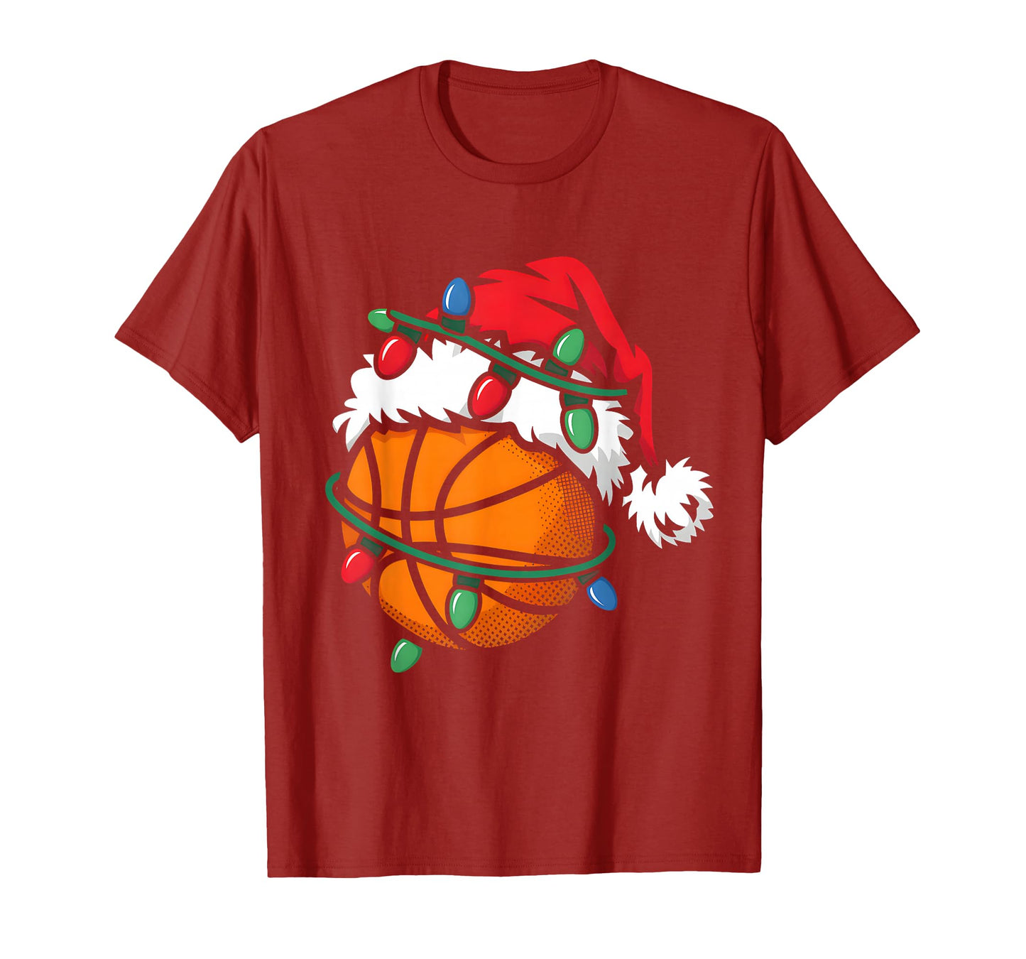 Basketball Ball Santa Hat Xmas Christmas Basketball Lover T-Shirt