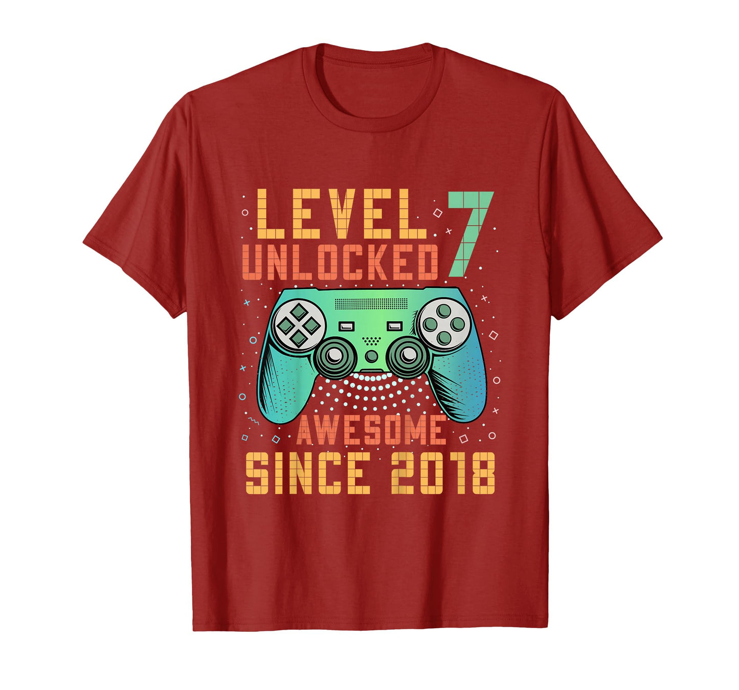 Kids Level 7 Unlocked 7th Birthday 7 Year Old Boy Gifts Gaming T-Shirt