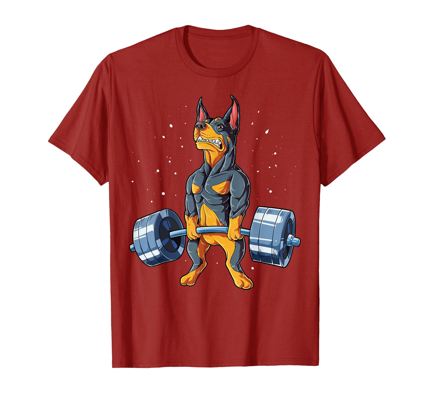 Doberman Weightlifting Funny Deadlift Men Fitness Gym Gifts T-Shirt