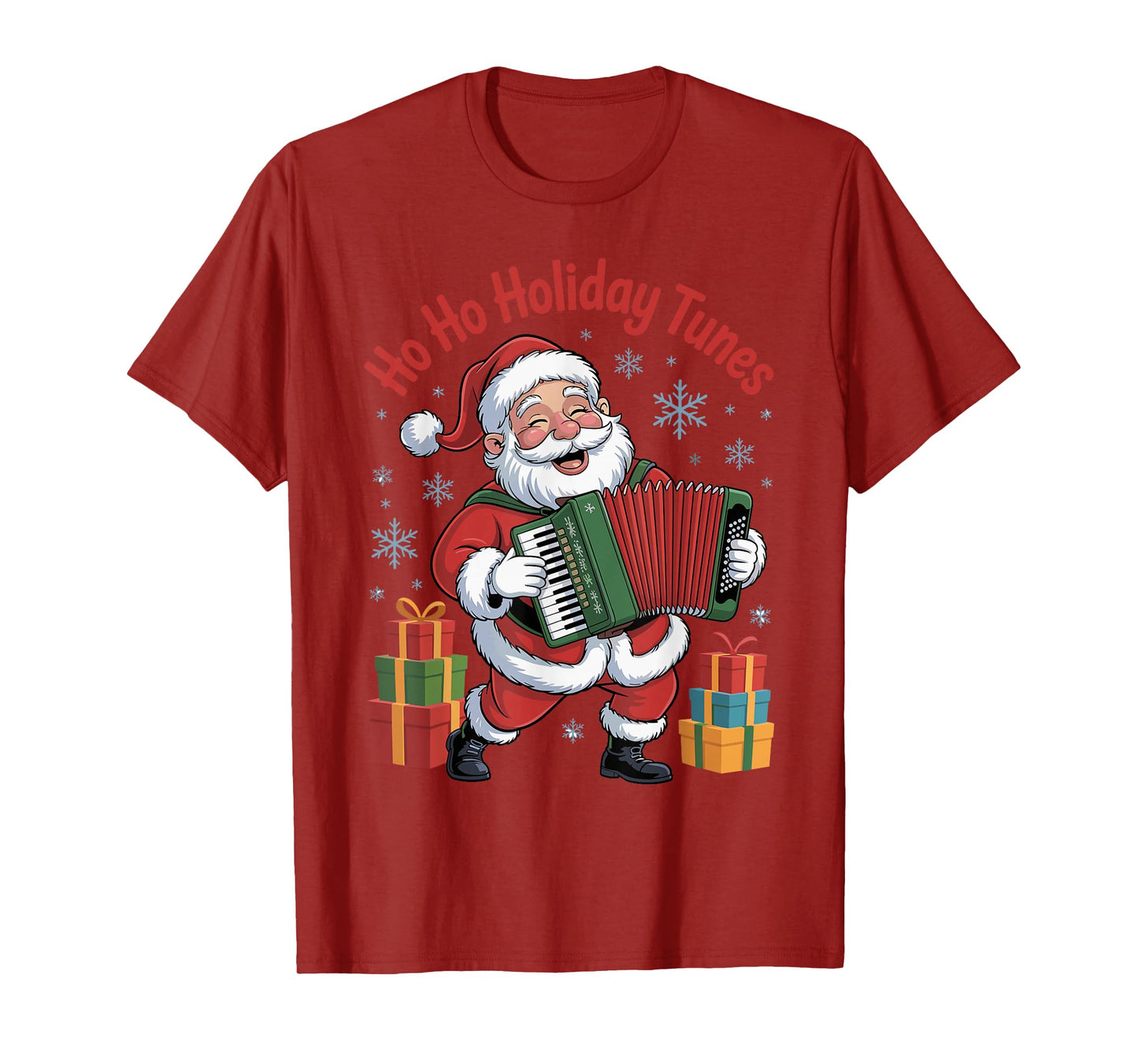 Funny Santa Playing Accordion Holiday Chrismas Xmas Pajama T-Shirt