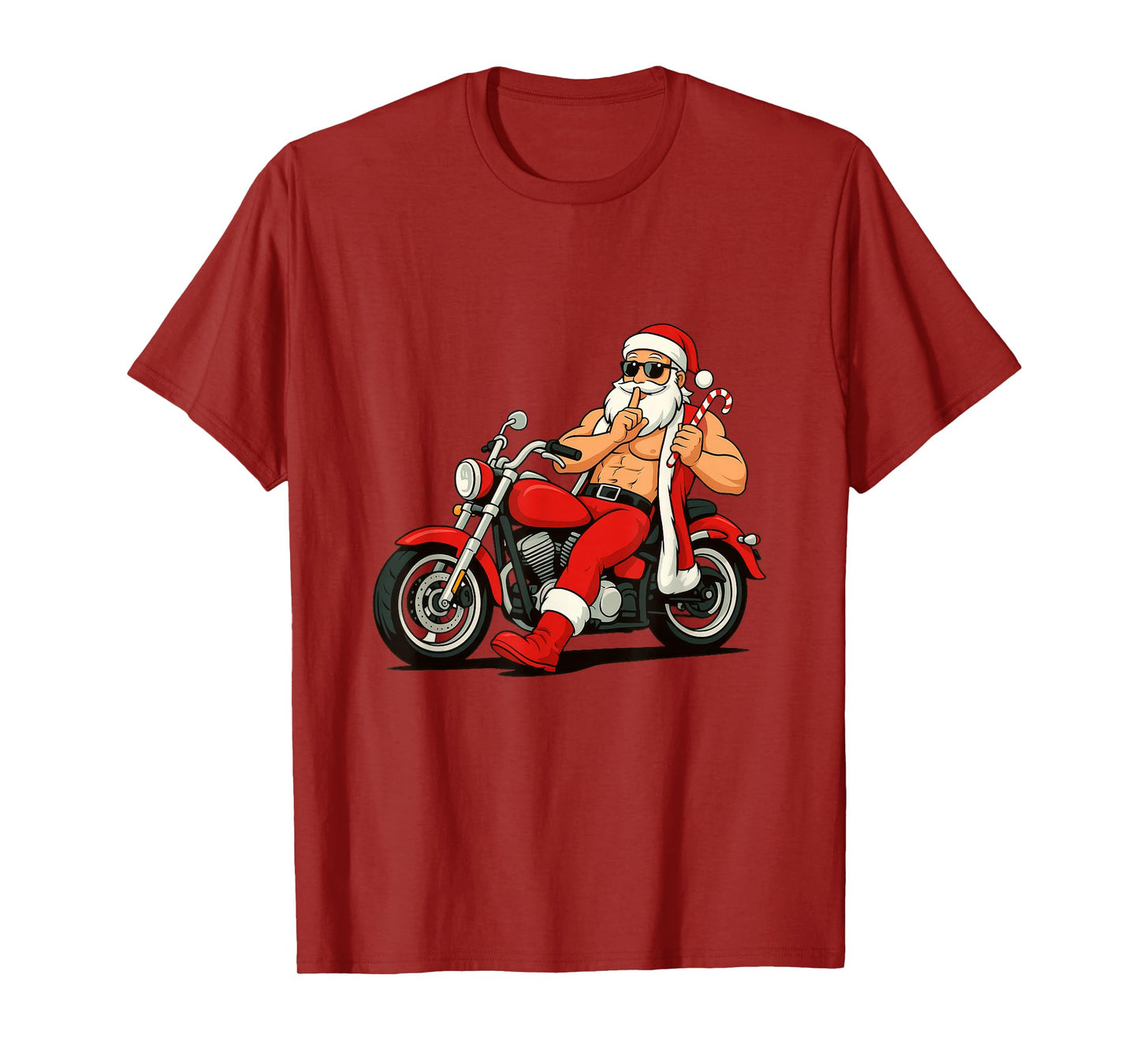 Naughty Christmas Look in Motorcycle Style for Biker T-Shirt