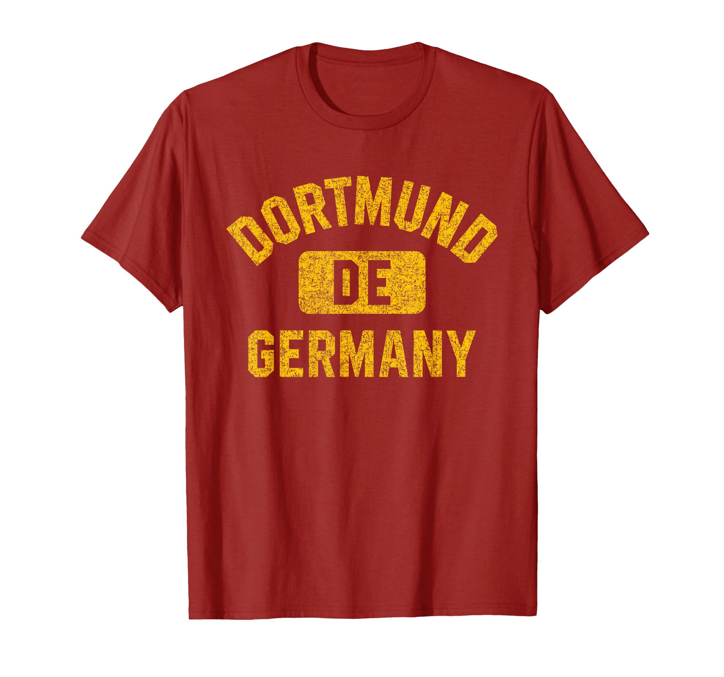 Dortmund Germany DE Gym Style Distressed Amber Print T-Shirt