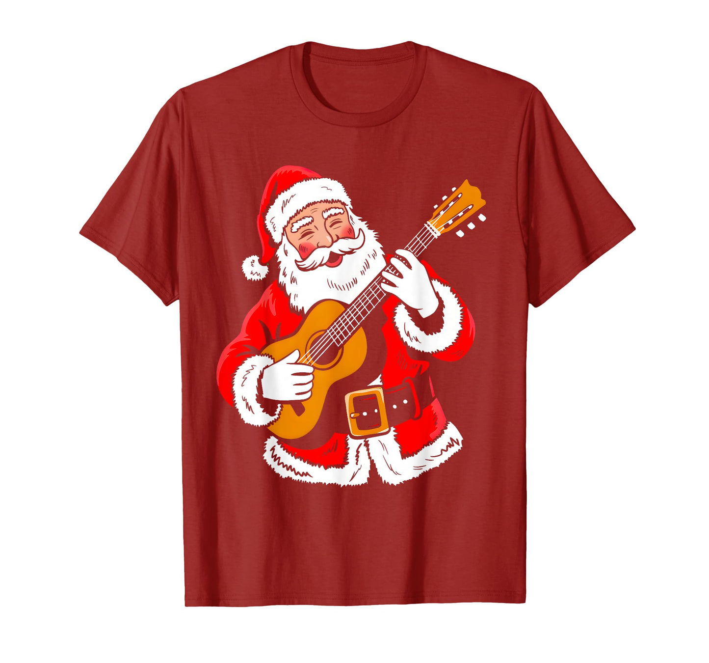 Santa Playing Guitar Classic Xmas Vibes Funny Christmas Pjs T-Shirt