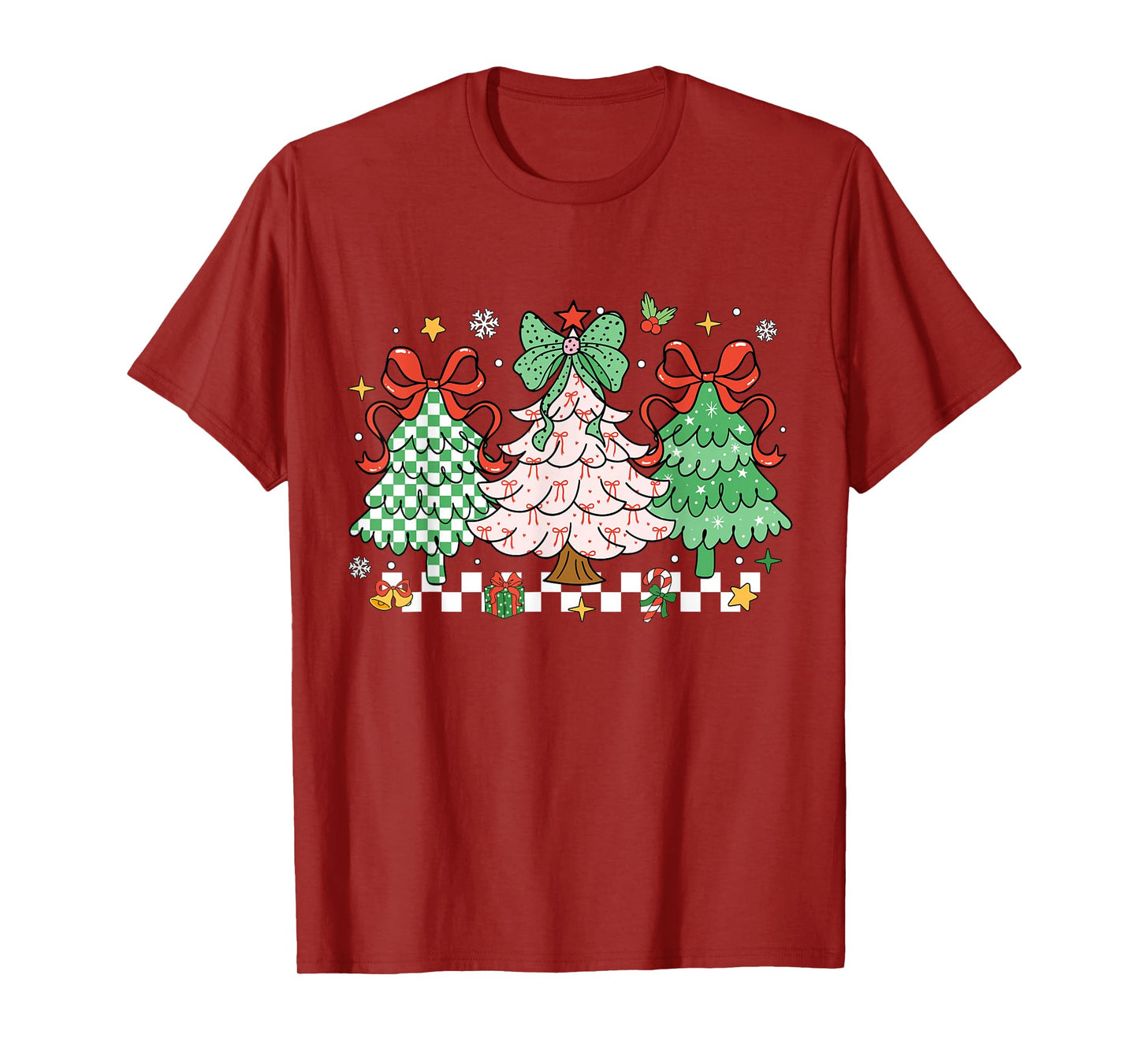 Christmas Tis The Season Coquette Bow Christmas Tree Women T-Shirt