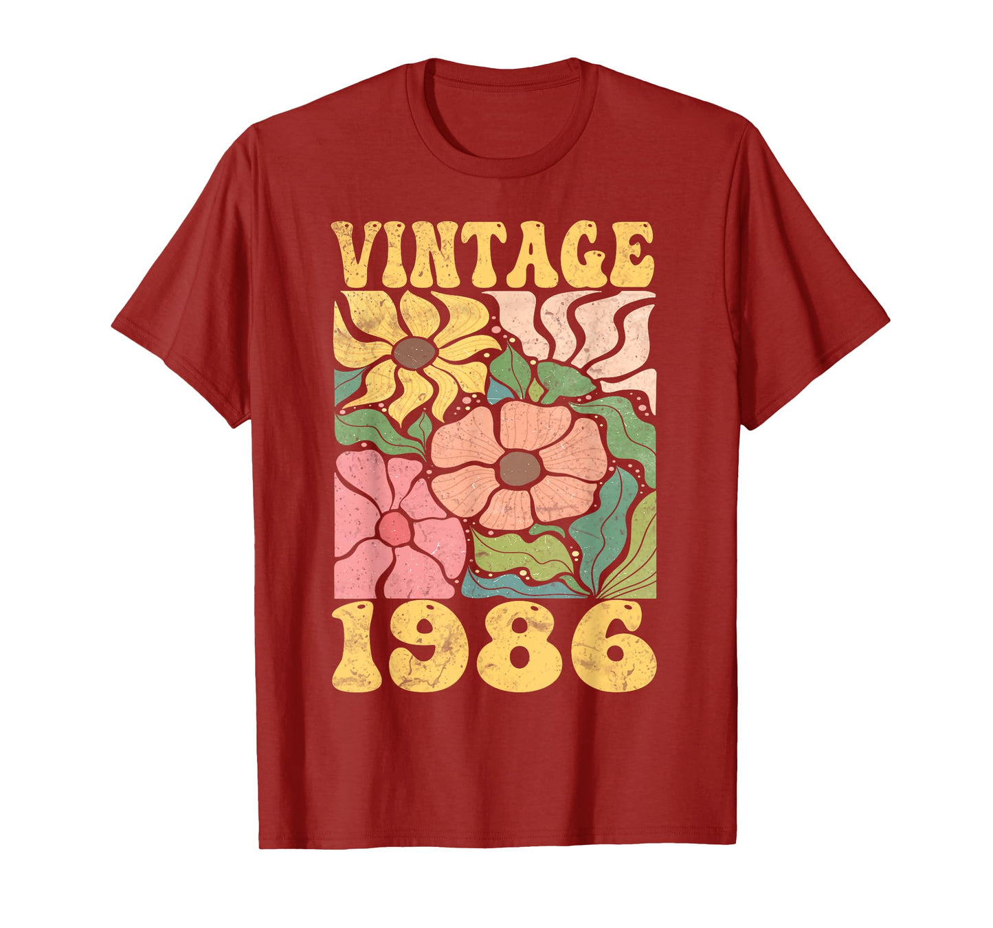 39 Years Old Vintage 1986 39th Women Birthday Wildflower T-Shirt