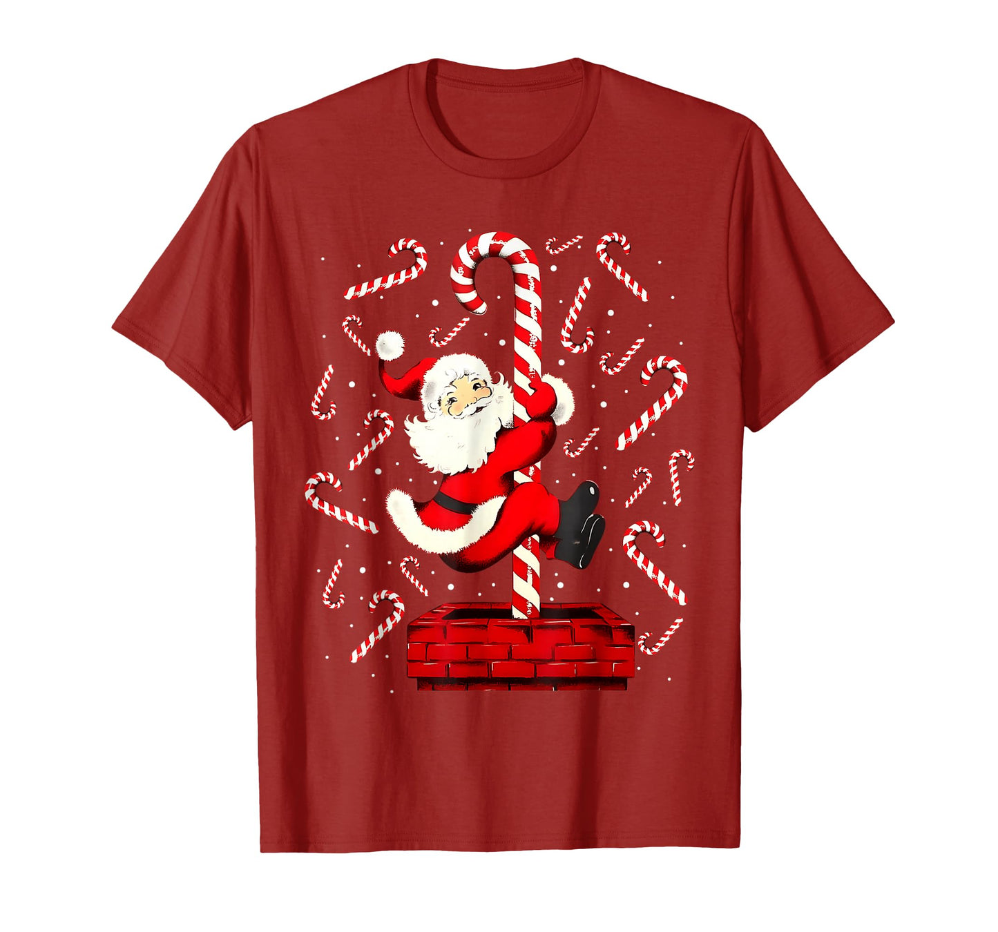 Candy Cane Christmas Santa Funny Lights Xmas Men Women Kids T-Shirt