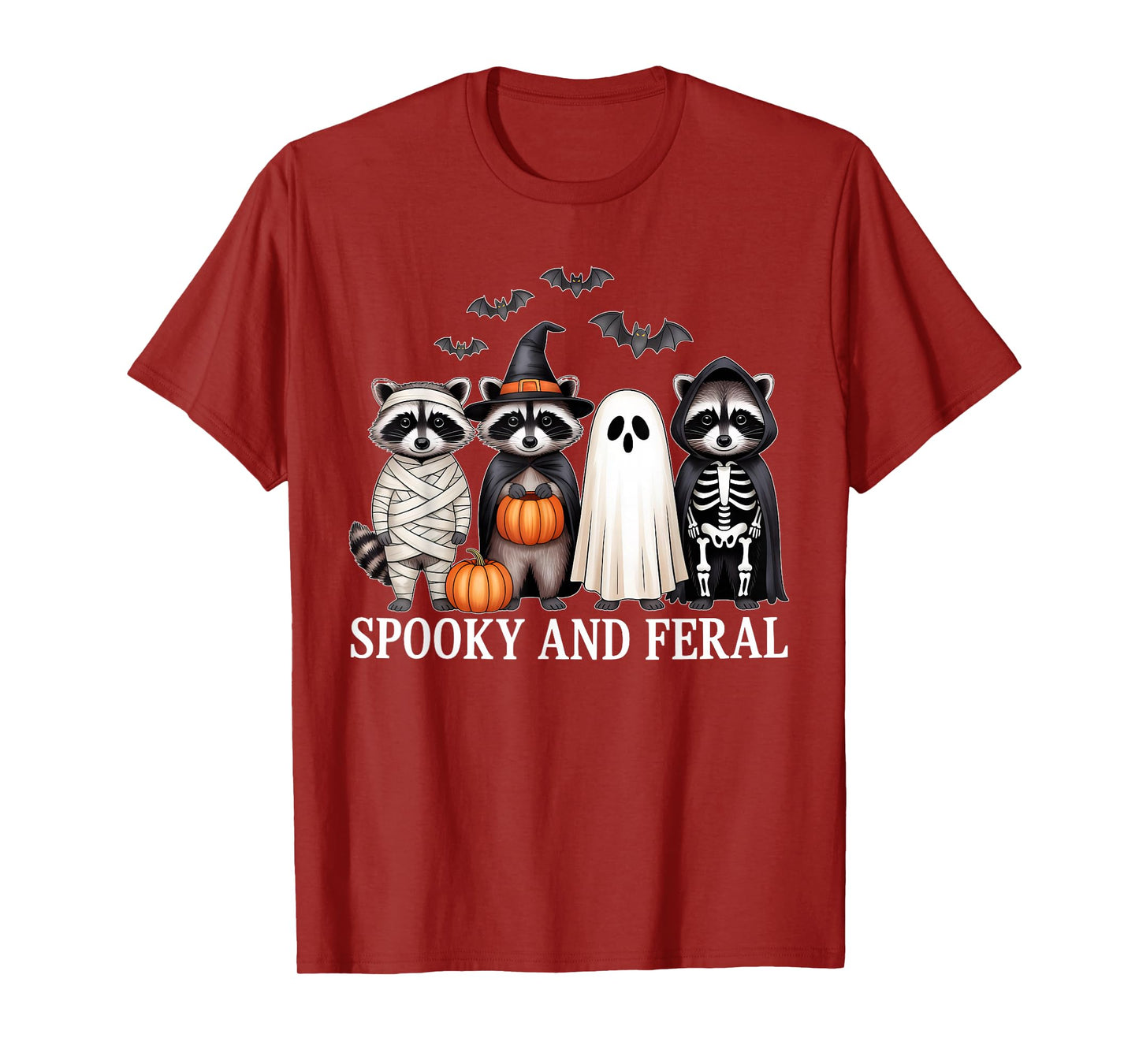 Spooky And Feral Raccon Halloween Costume For Raccon Lover T-Shirt